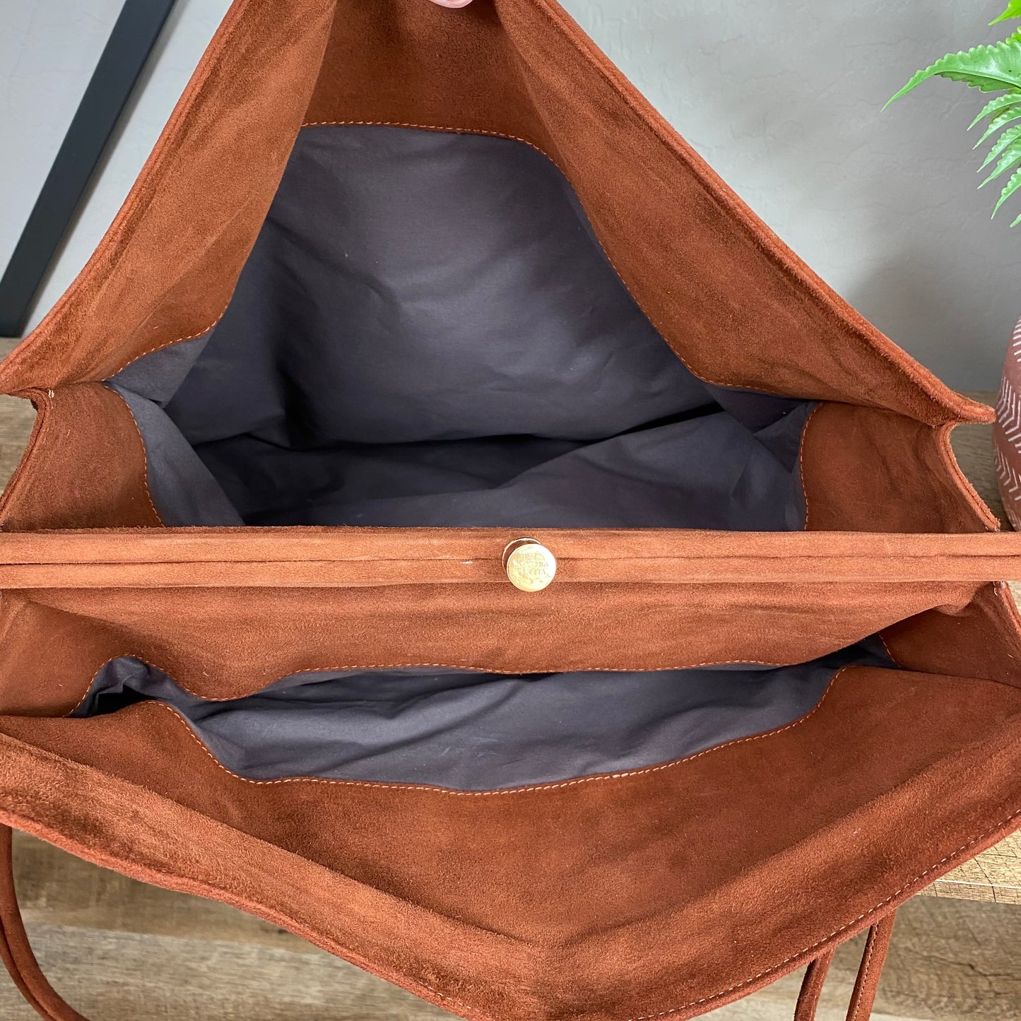 Bottega Veneta Vintage Suede Fold Frame Bag