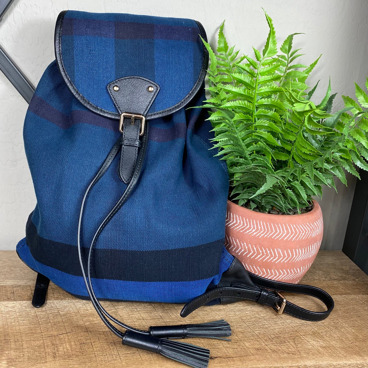 Burberry Medium Chiltern Canvas Check Backpack
