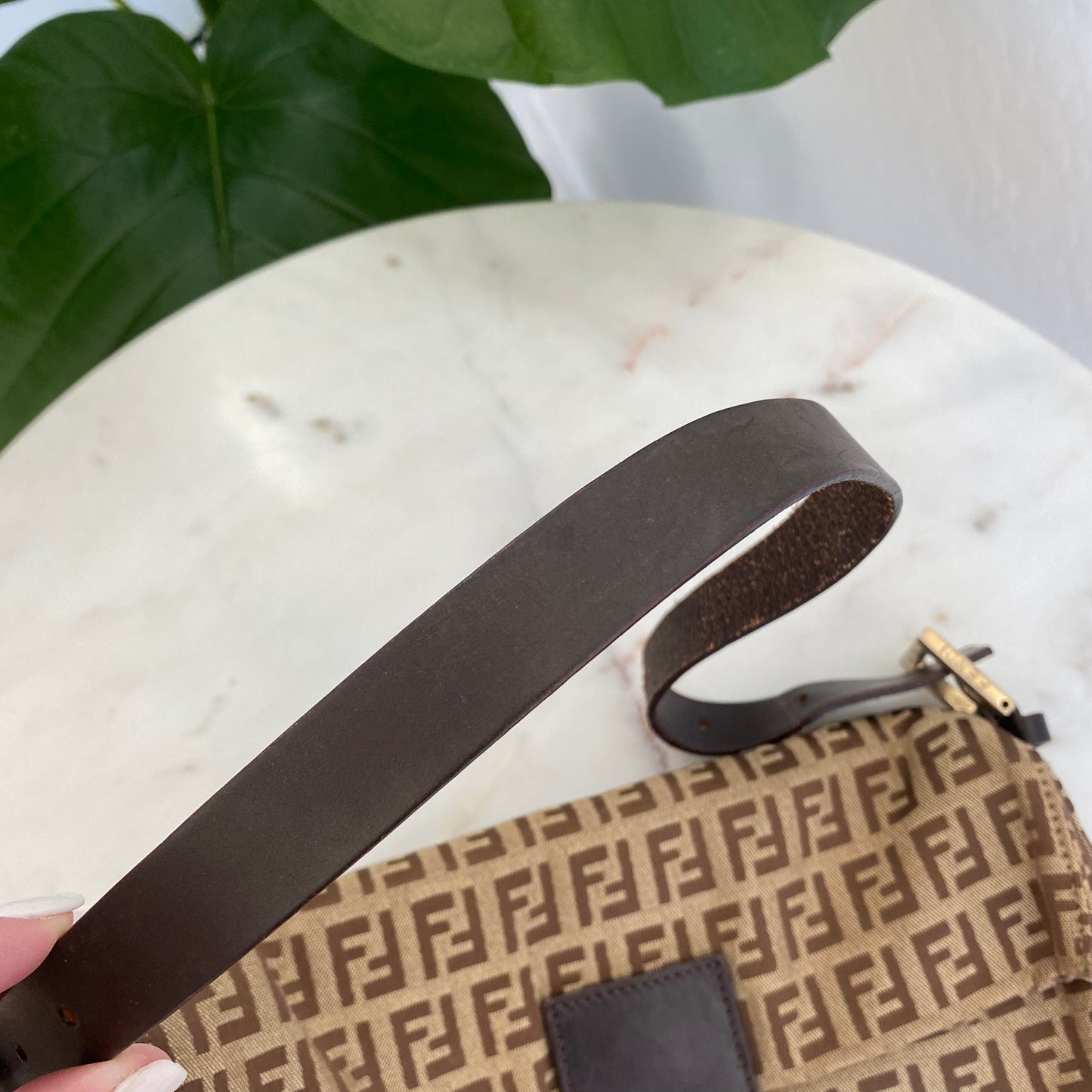 Fendi Vintage Zucchino Baguette Shoulder Bag