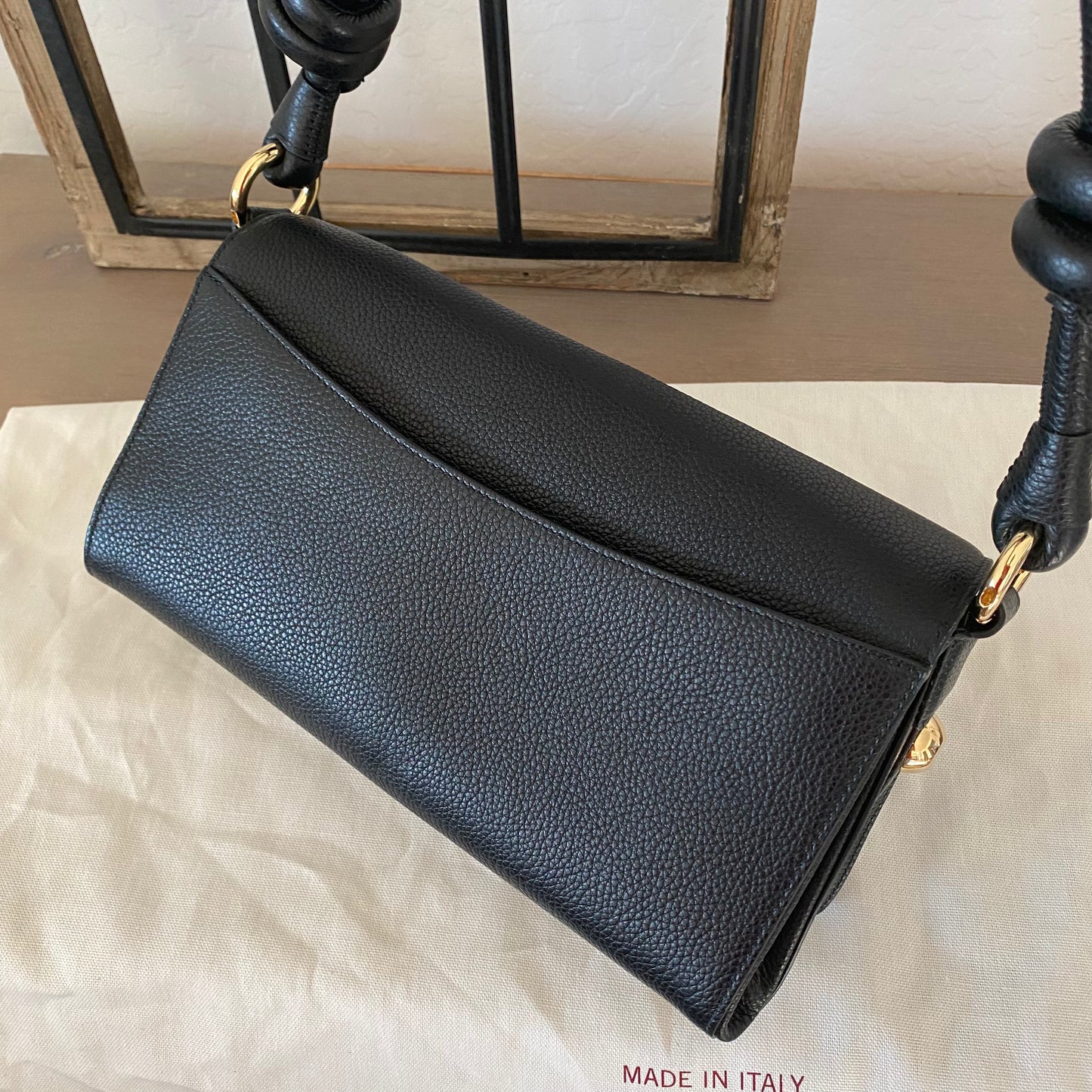 Salvatore Ferragamo Glam Gancio Leather Shoulder Bag