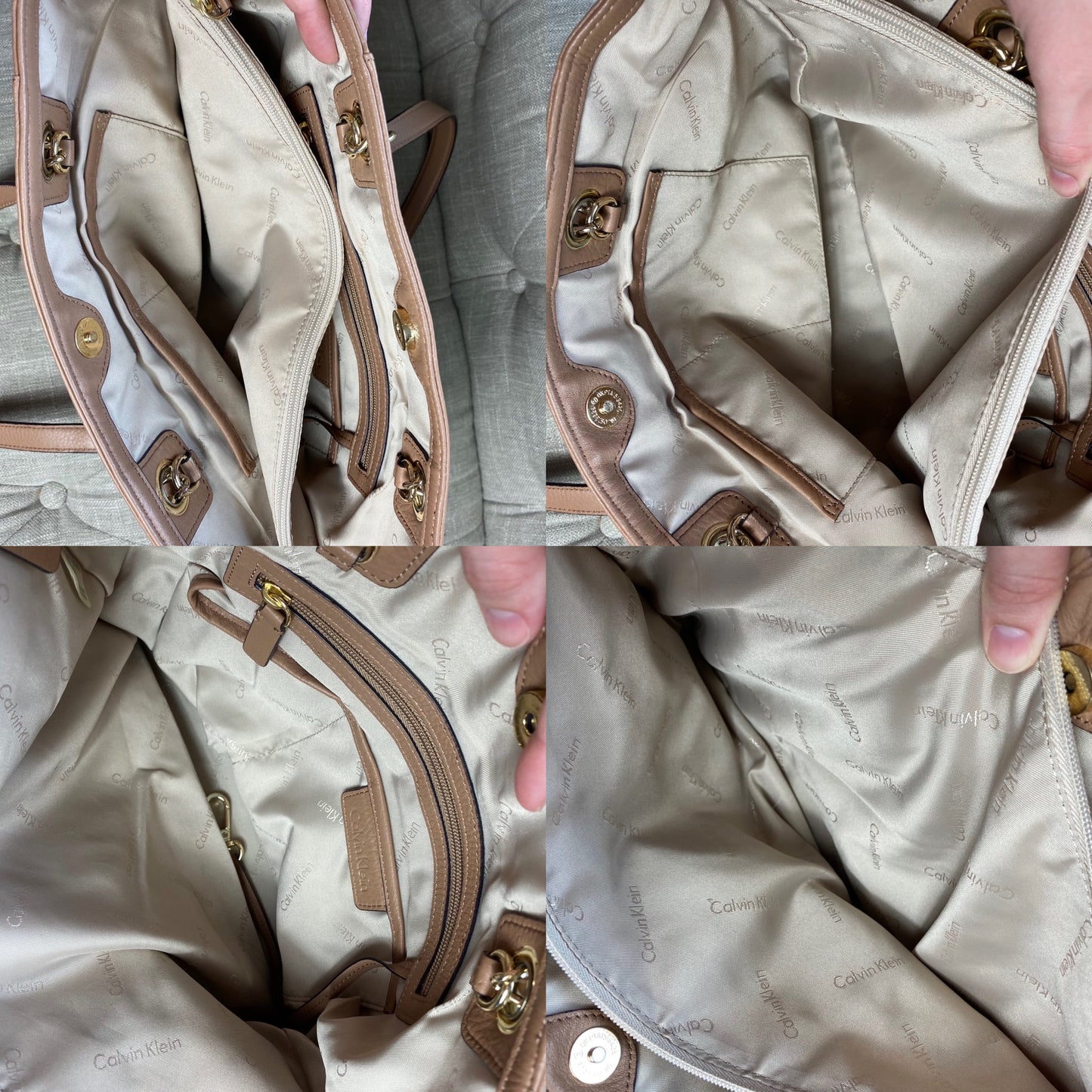 Calvin Klein Leather Chain Tote