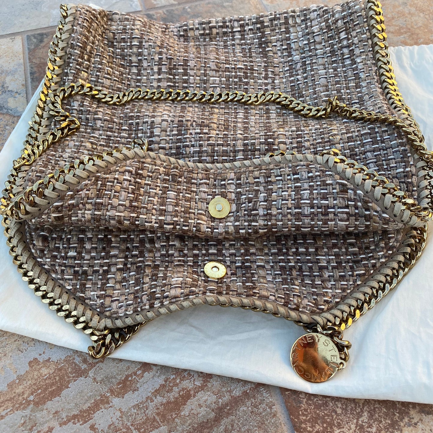 Stella McCartney Falabella Tweed Hobo Shoulder Bag