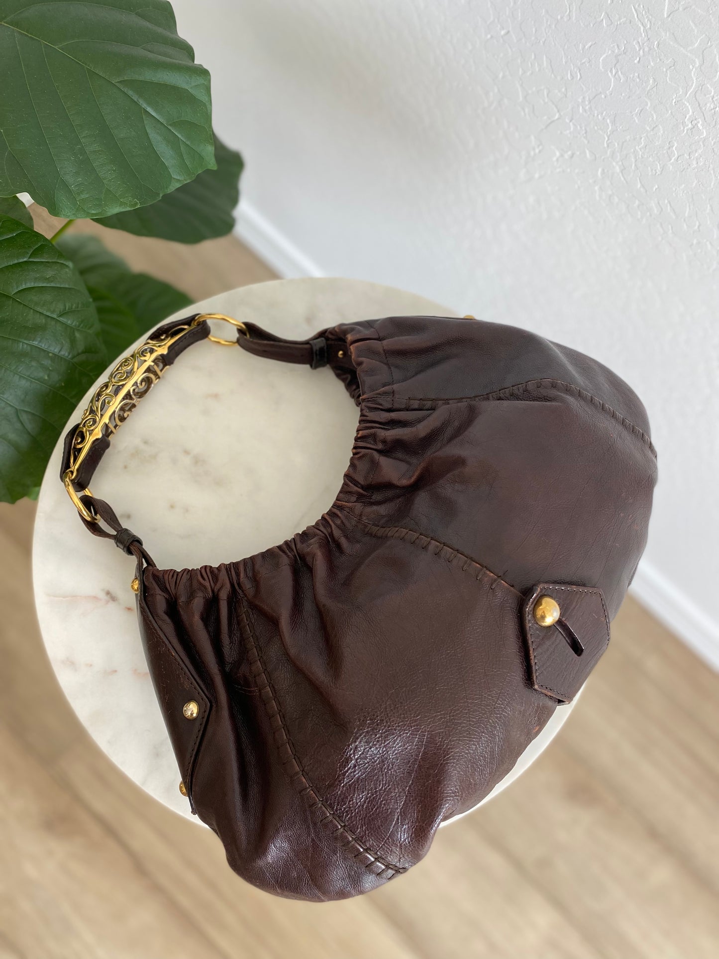 Yves Saint Laurent Vincennes Mombasa Leather Shoulder Bag