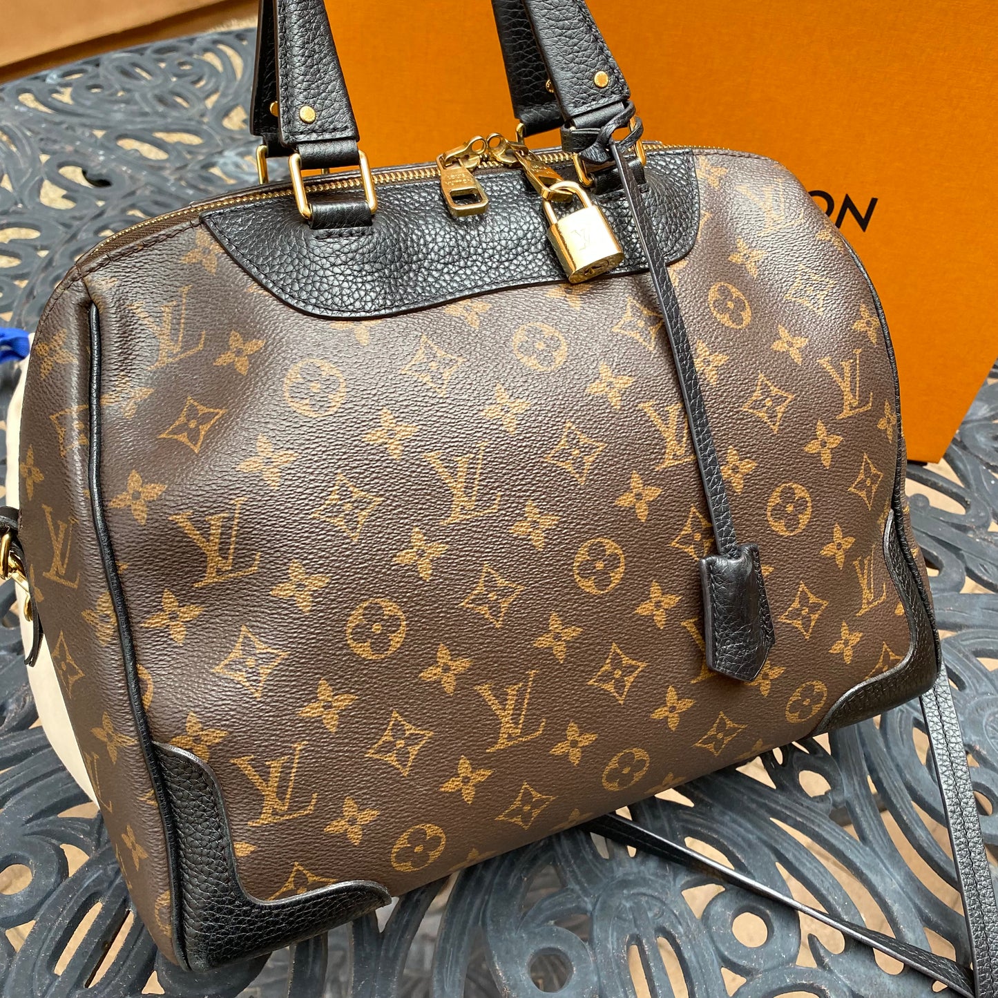 Louis Vuitton Leather & Monogram Canvas Retiro NM