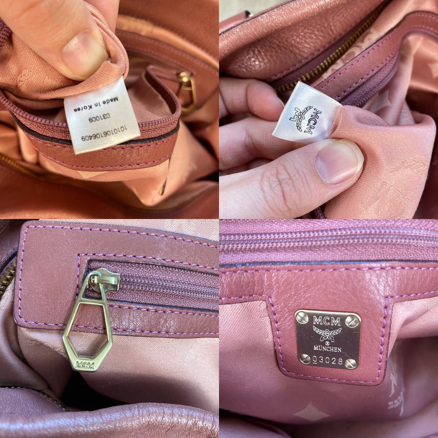 MCM Embossed Leather 2 Way Large Crossbody