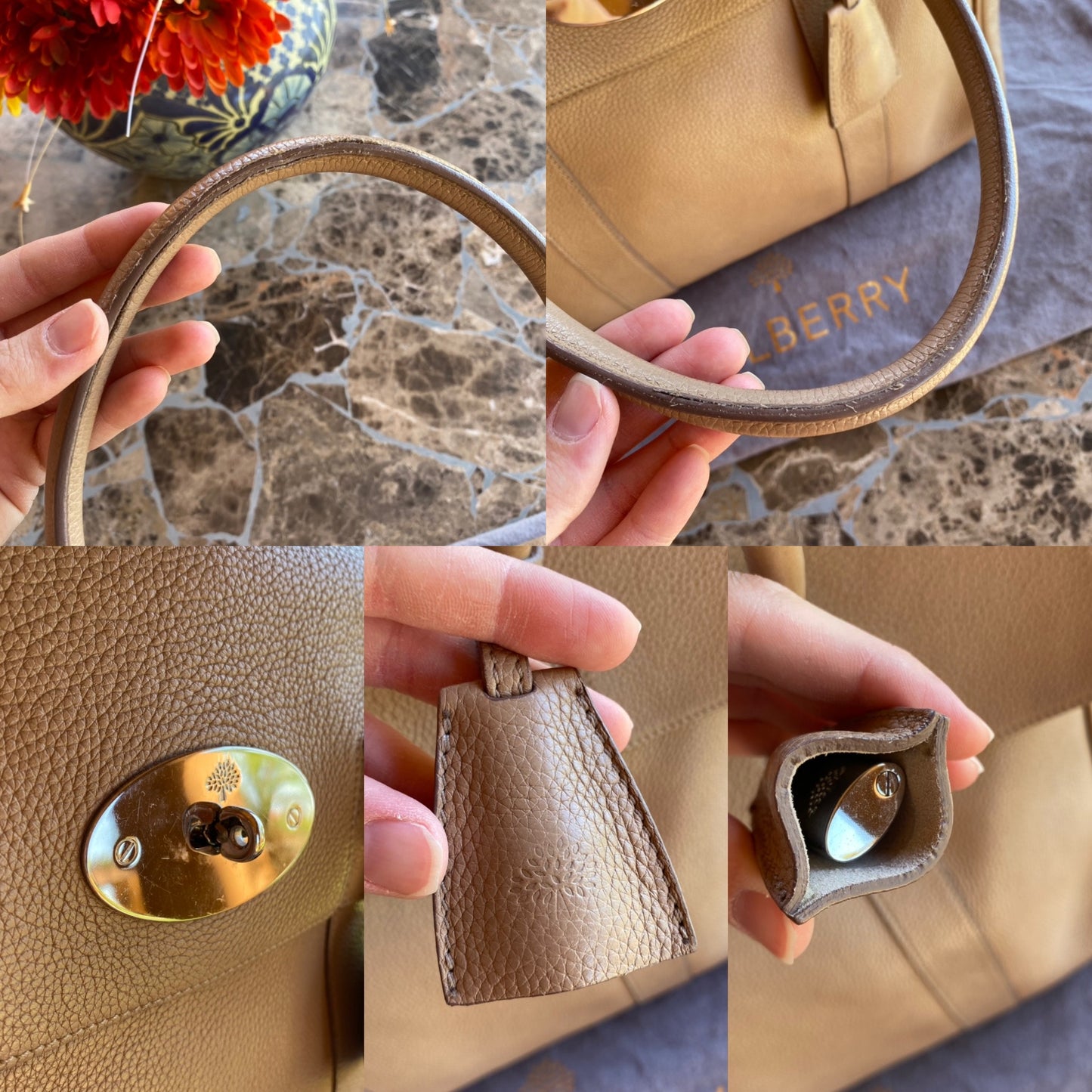 Mulberry Natural Grain Calfskin Leather Bayswater