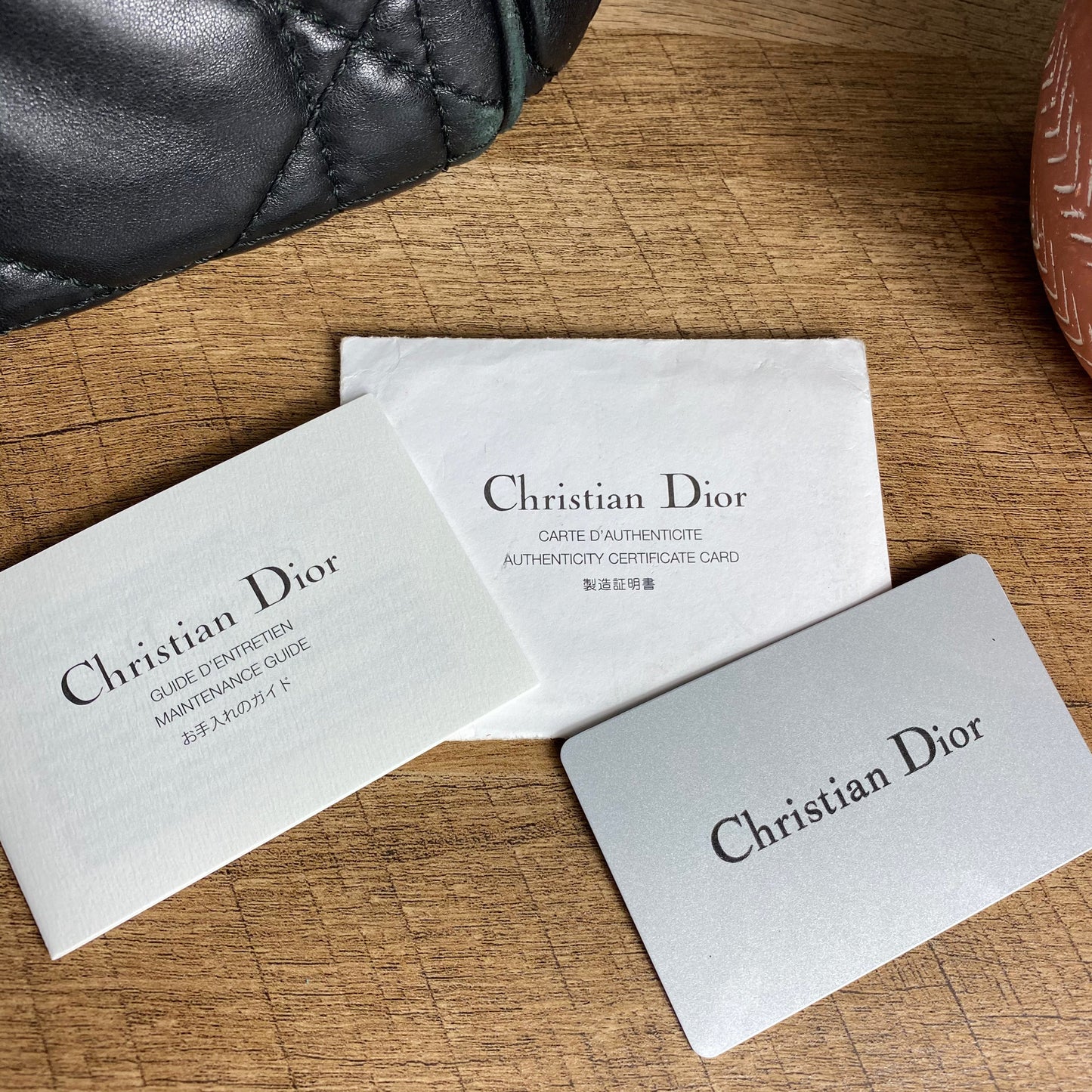 Dior Black Cannage Leather Side Pocket Satchel