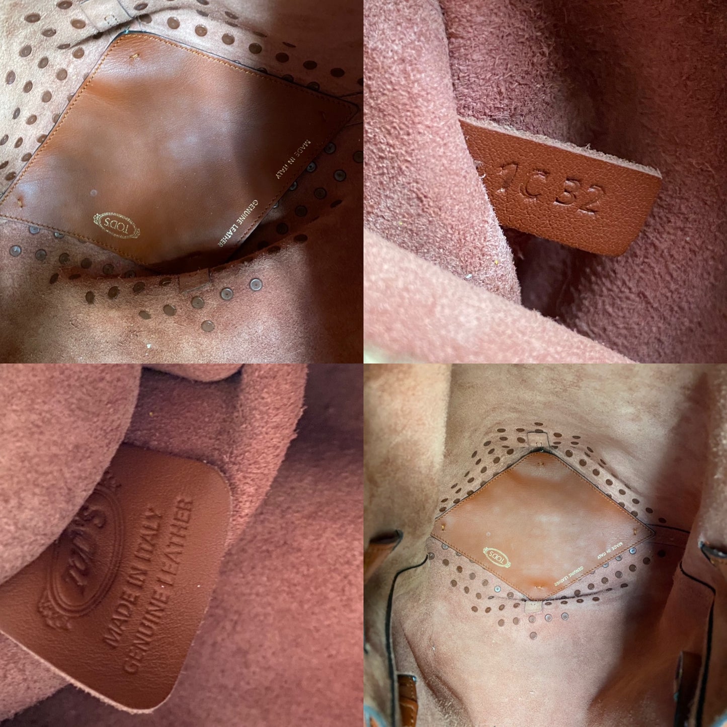 Tod's Secchiello Gommini Cognac Leather Bucket Bag