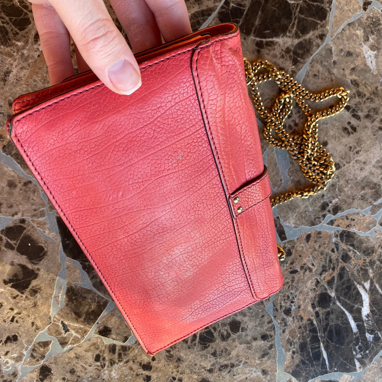 Chloé Aurore Leather Wallet On Chain Crossbody