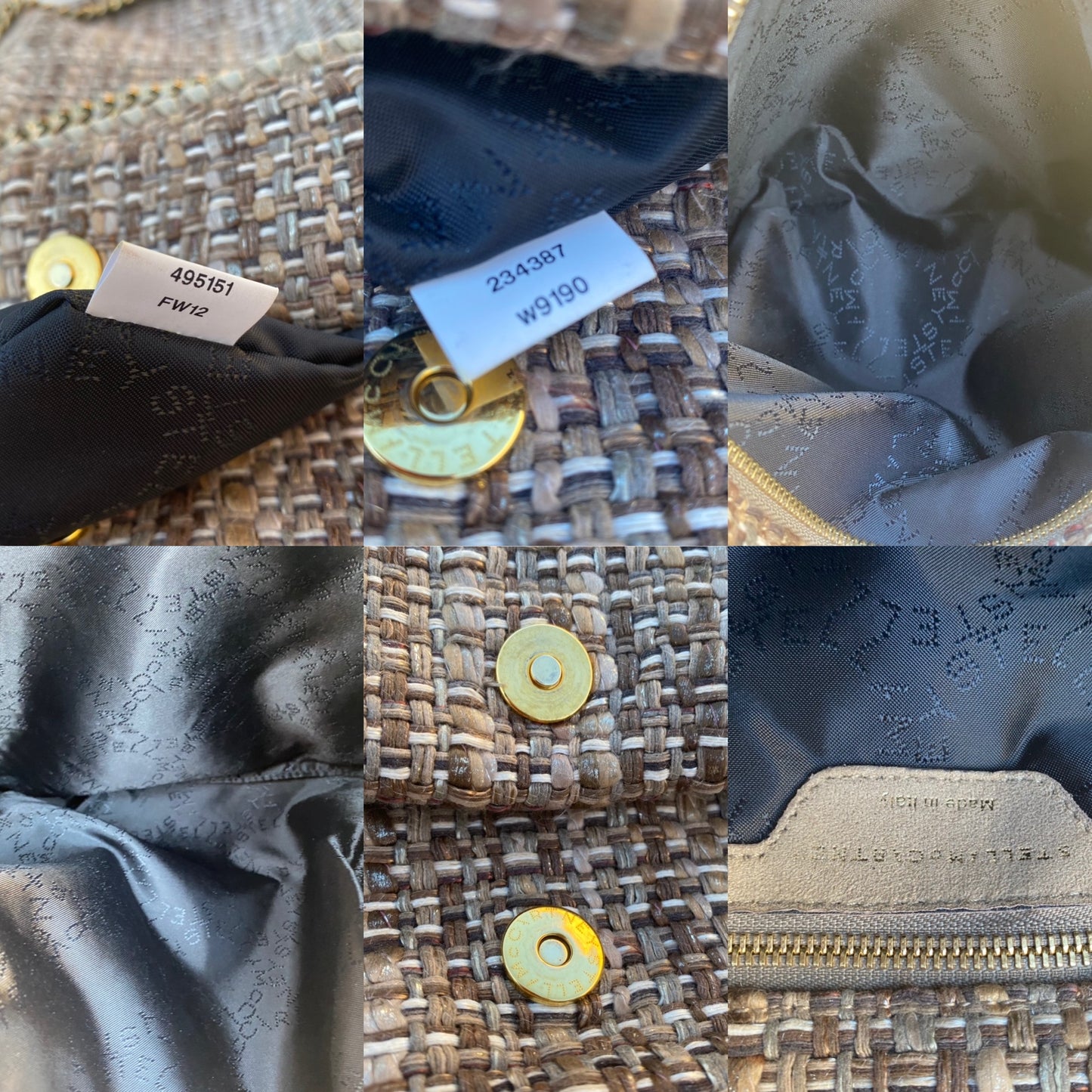 Stella McCartney Falabella Tweed Hobo Shoulder Bag