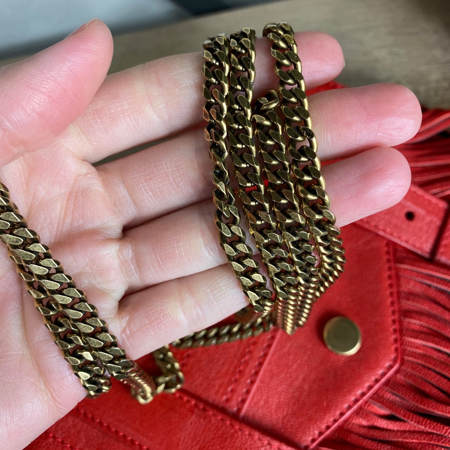 Proenza Schouler PS1 Large Fringe Chain Wallet Bag