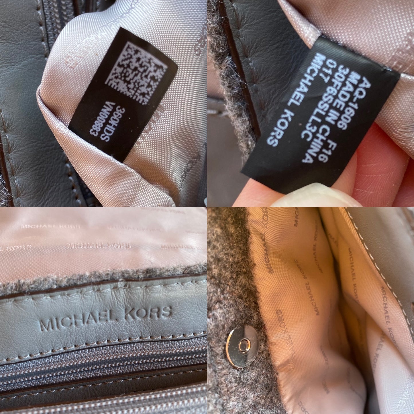 Michael Kors Chain Wool Shoulder Bag