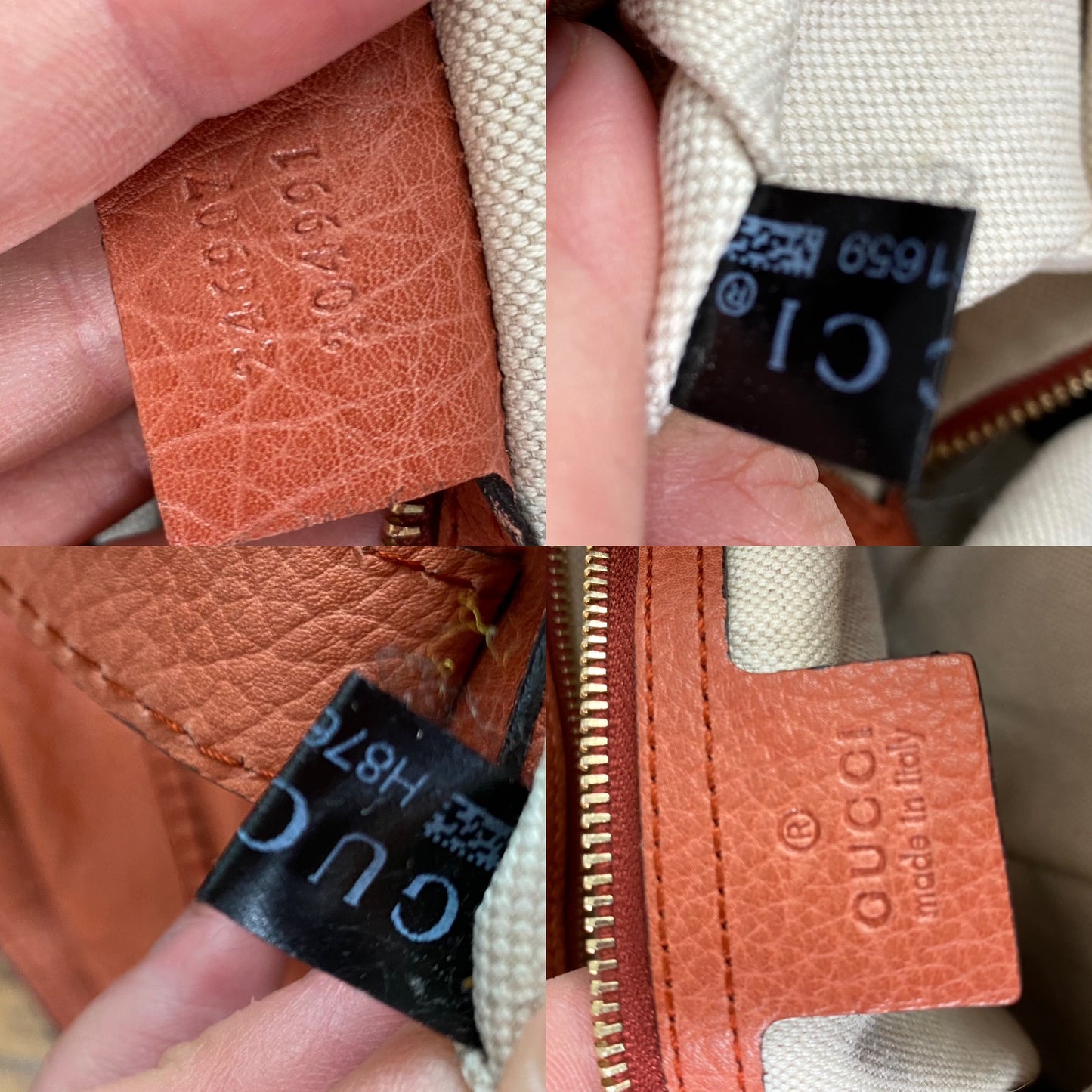 Gucci New Jackie Bamboo Whipstitch Hobo Bag