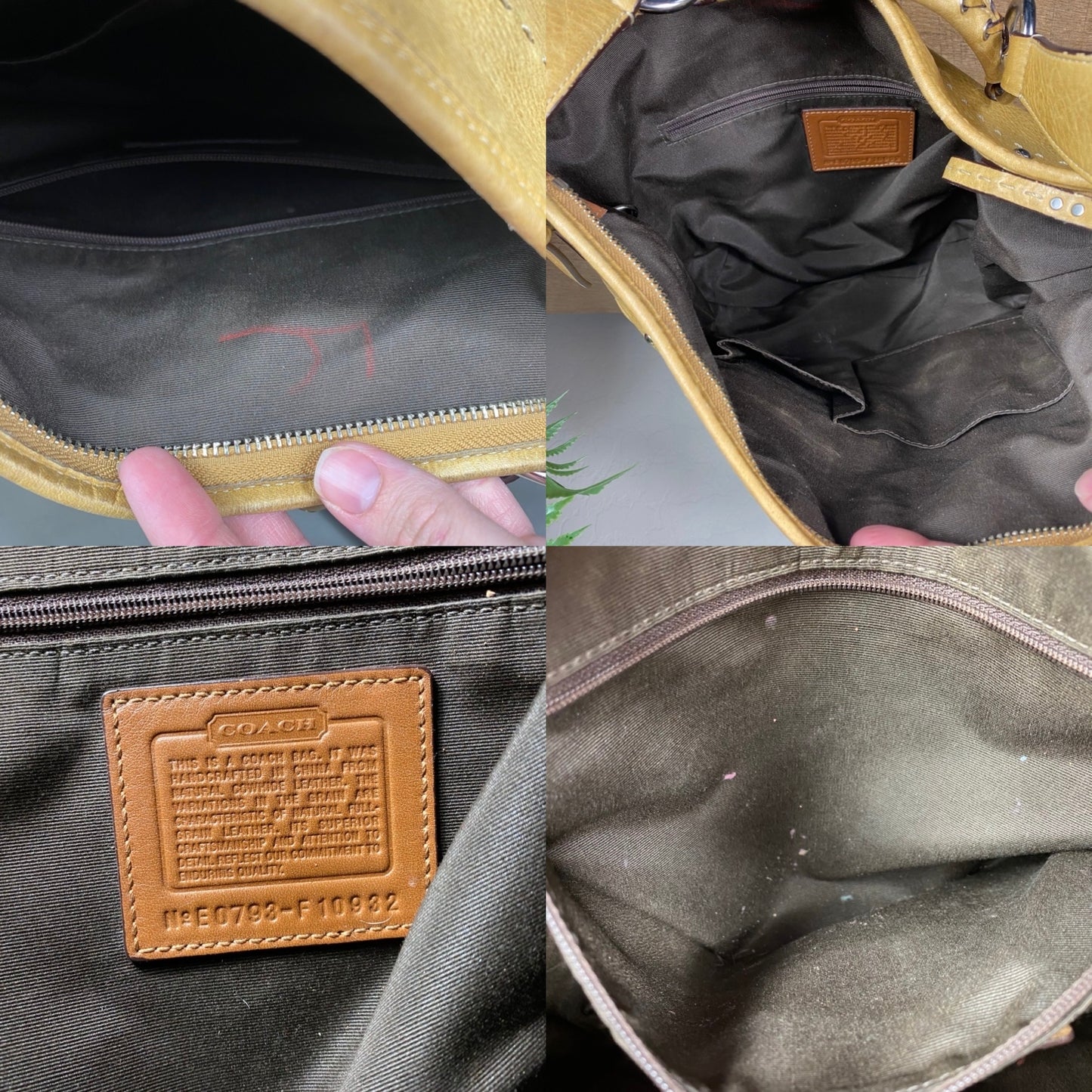 Coach Soho Tan Studded Nubuck Hobo Shoulder Bag