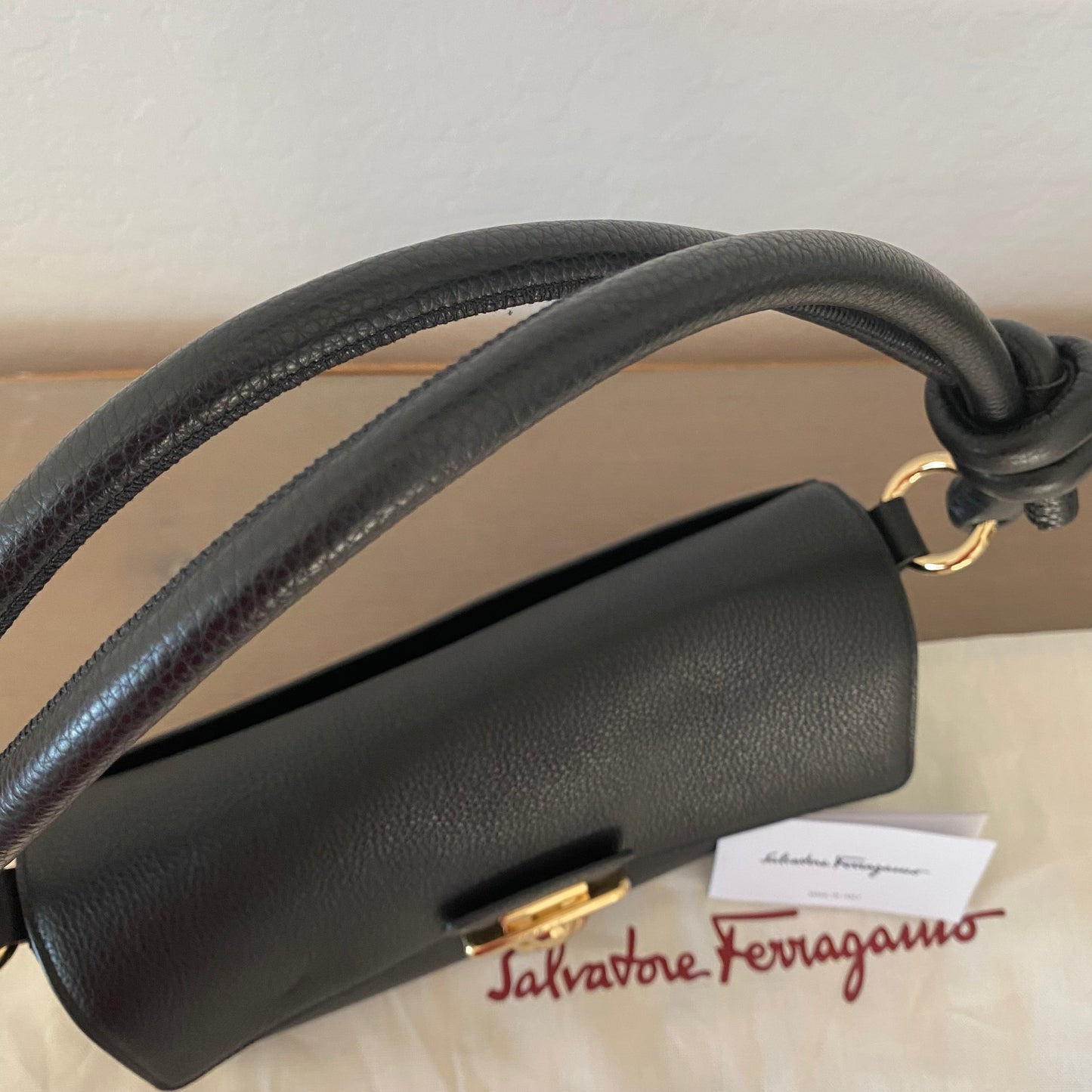 Salvatore Ferragamo Glam Gancio Leather Shoulder Bag