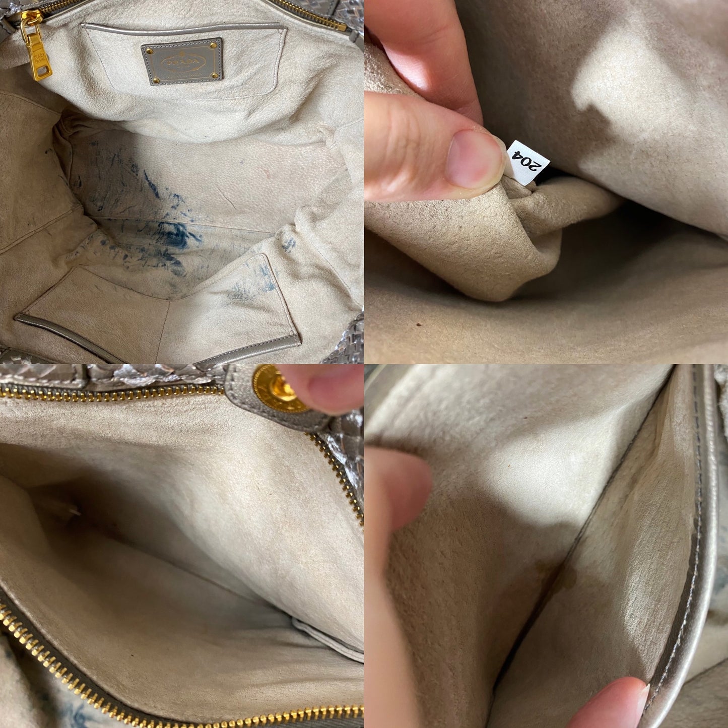 Prada Convertible Madras Woven Leather Large Tote