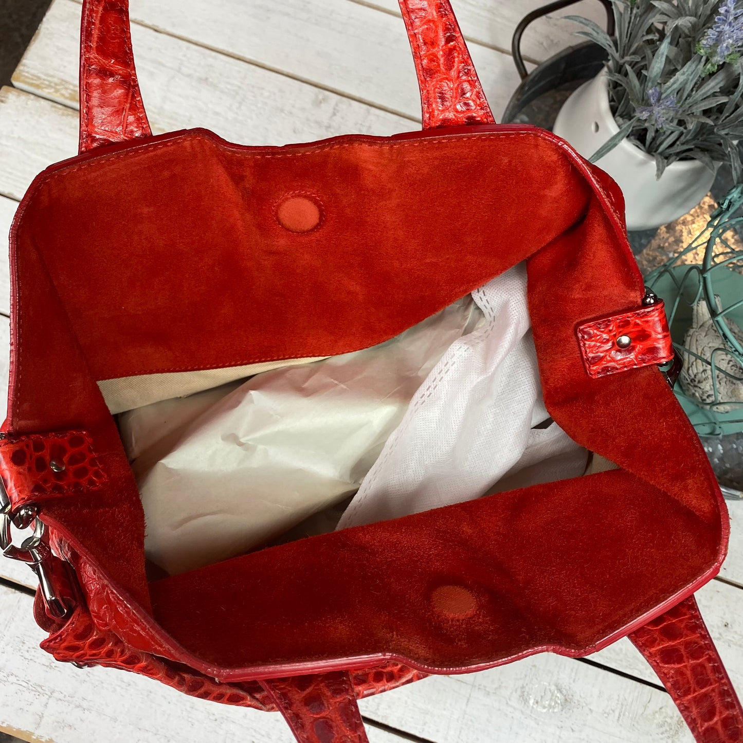 Givenchy Nightingale XL Croc Embossed Leather Tote