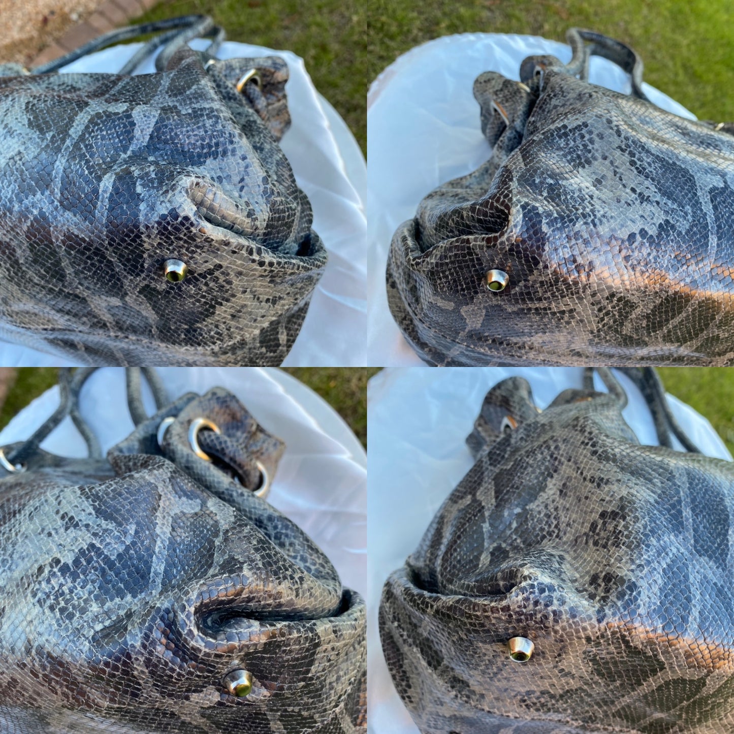 Furla Snakeskin Embossed Leather Bag
