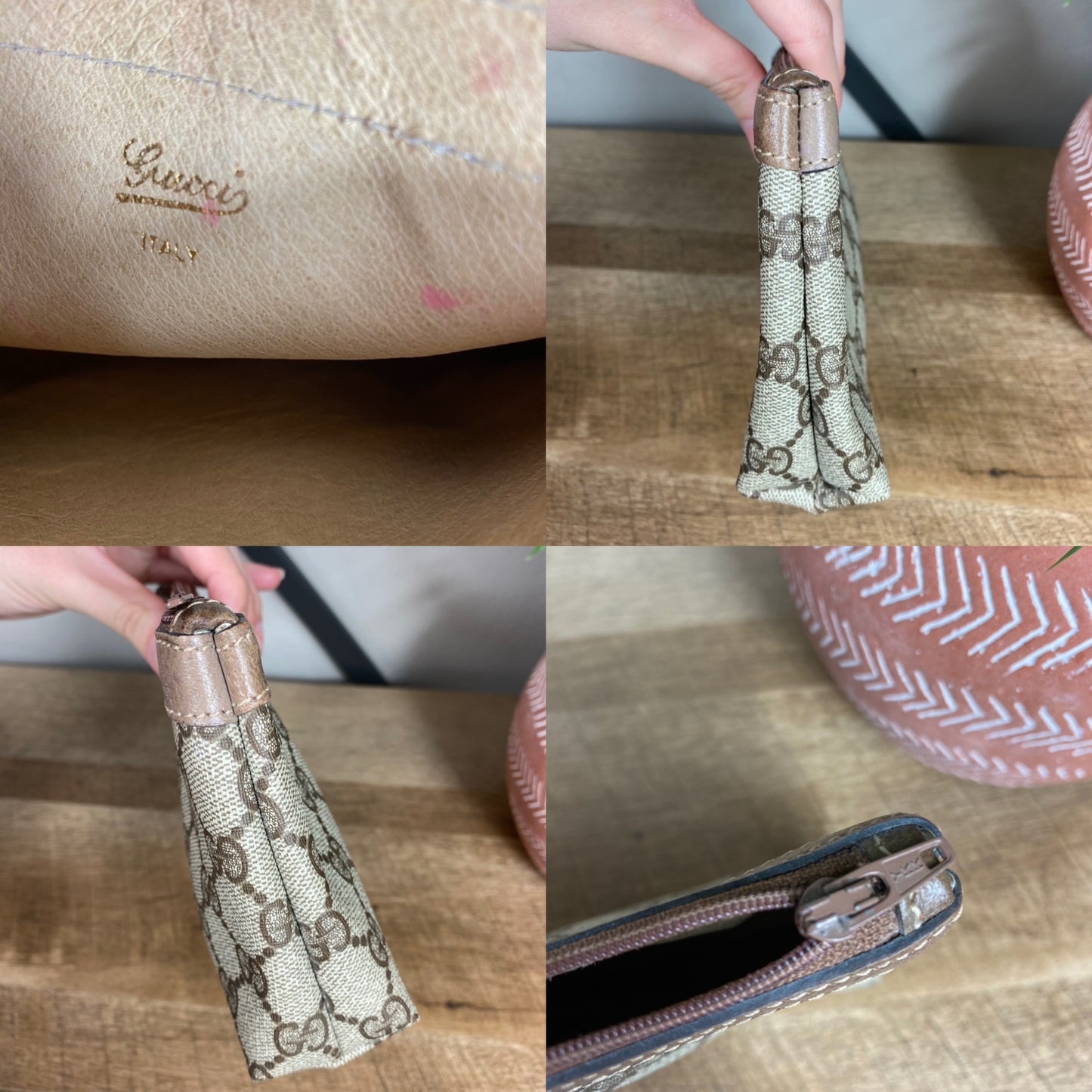 Gucci 1970s Vintage Monogram Cosmetic Pouch