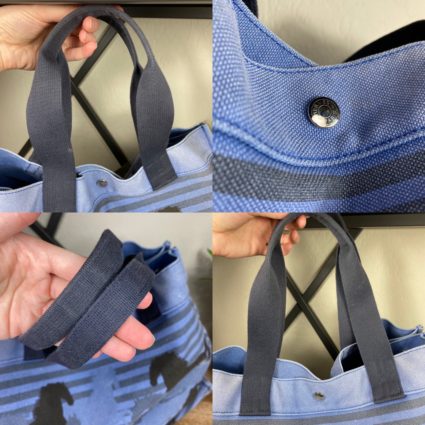 Hermès Cotton Canvas Chevaux En Camouflage Beach Bag