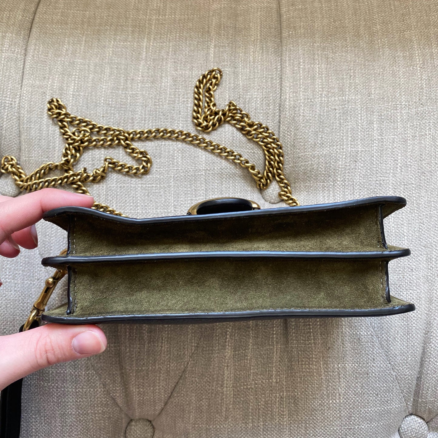 Coach Tabby Leather Tri Color Chain Crossbody Wristlet