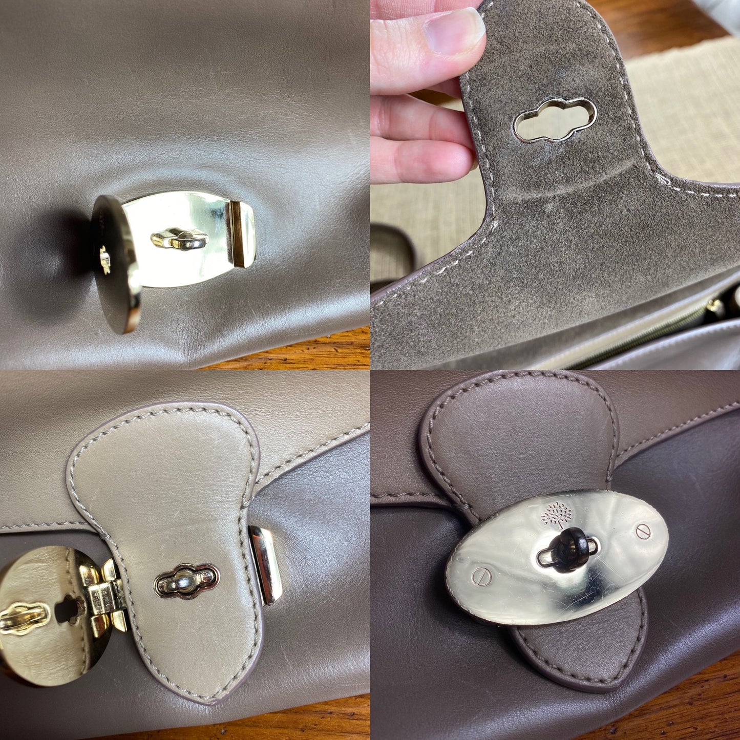 Mulberry Polished Calfskin Suede Primrose Satchel Crossbody