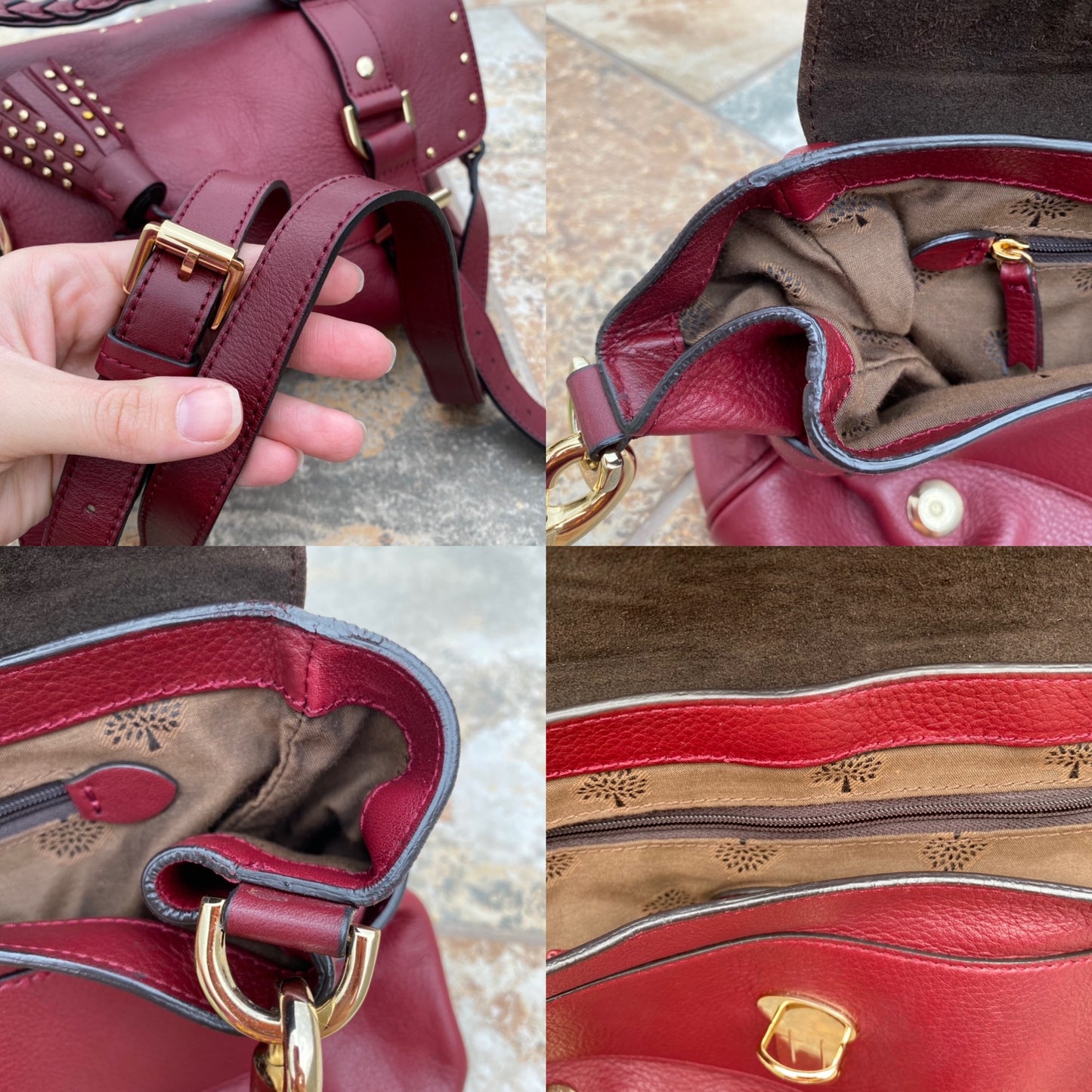 Mulberry Alexa Studded Leather Hobo Bag