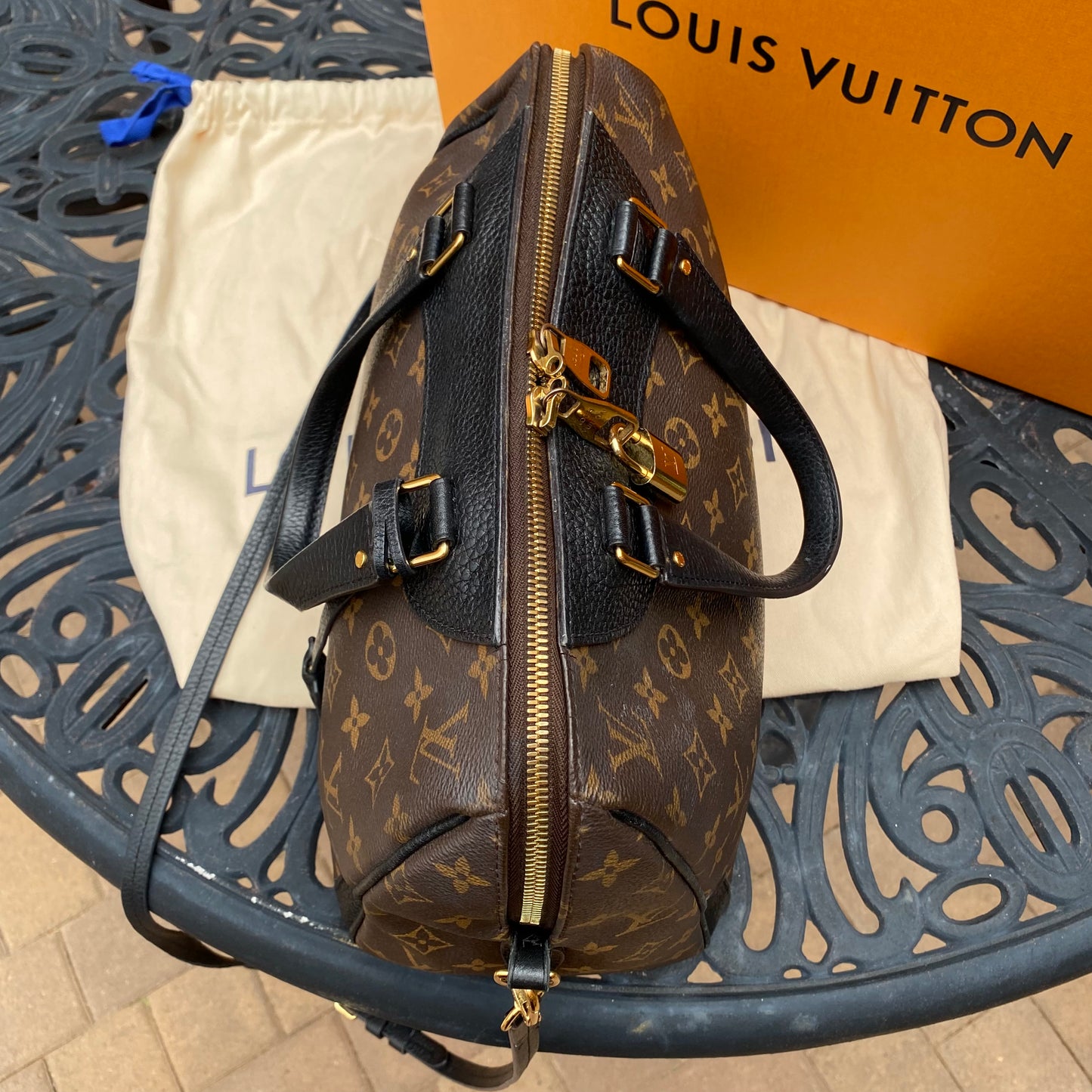 Louis Vuitton Leather & Monogram Canvas Retiro NM
