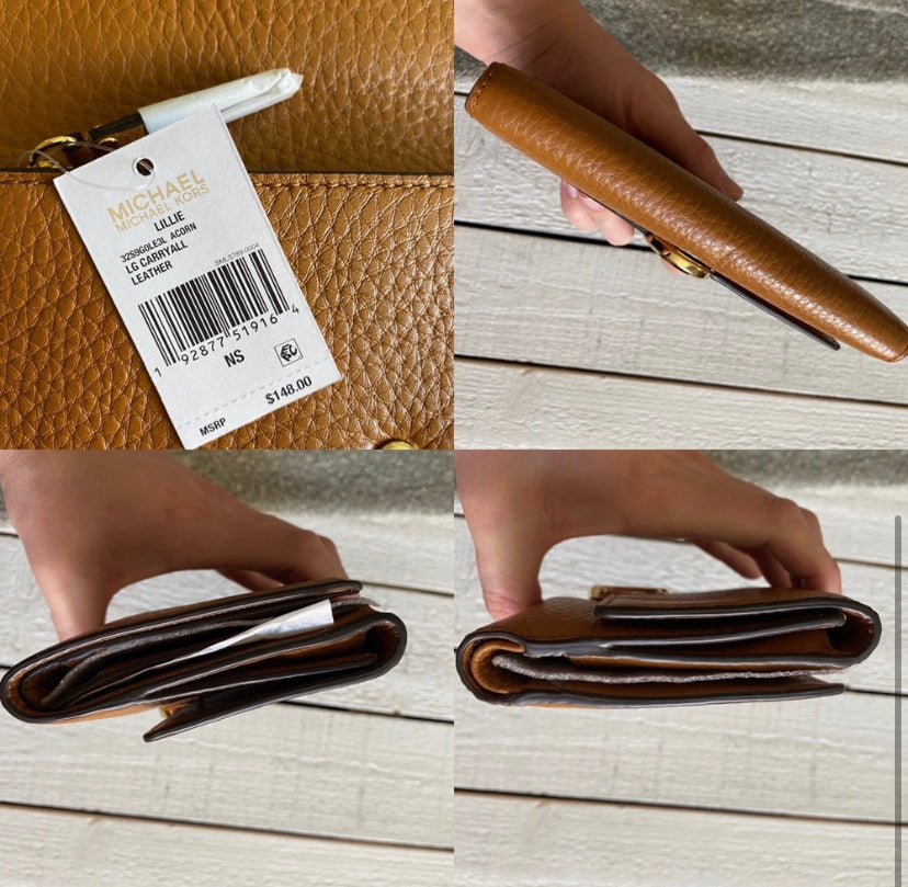 Michael Kors Lillie Pebble Leather Carryall Wallet