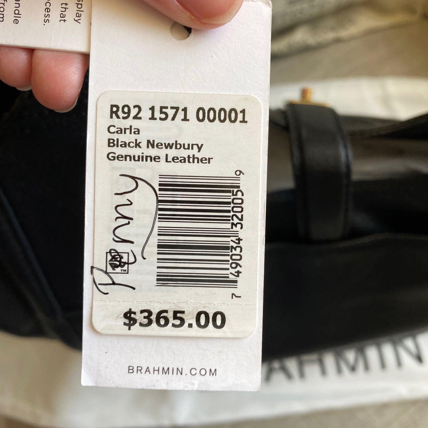 Brahmin Carla Black Newbury Leather Tote