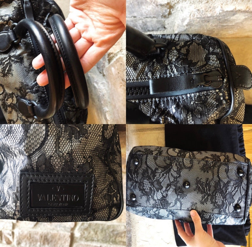 Valentino Garavani Lace Leather Speedy Duffel