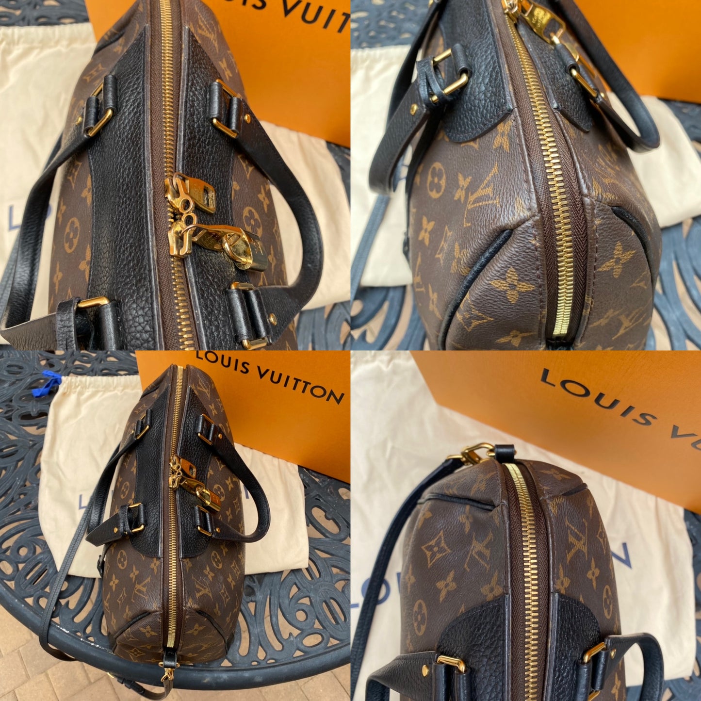 Louis Vuitton Leather & Monogram Canvas Retiro NM