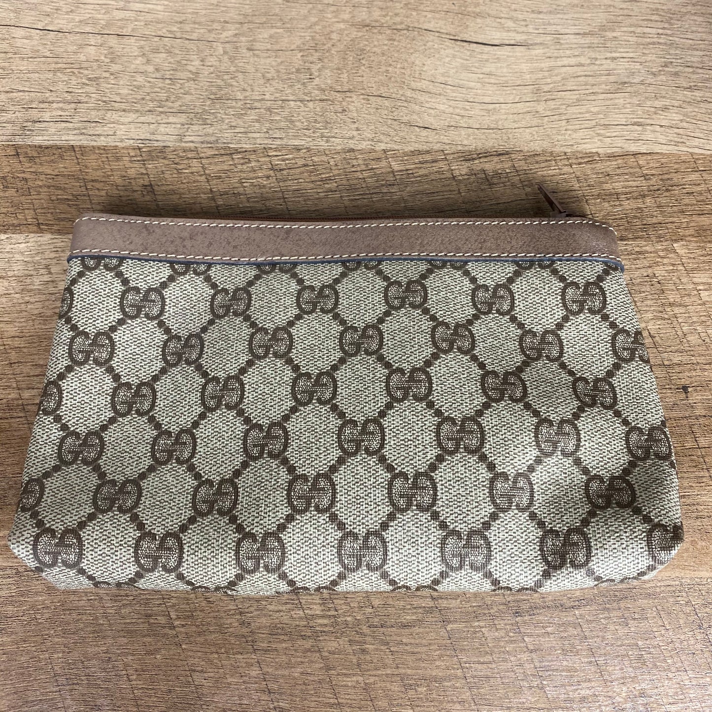 Gucci 1970s Vintage Monogram Cosmetic Pouch