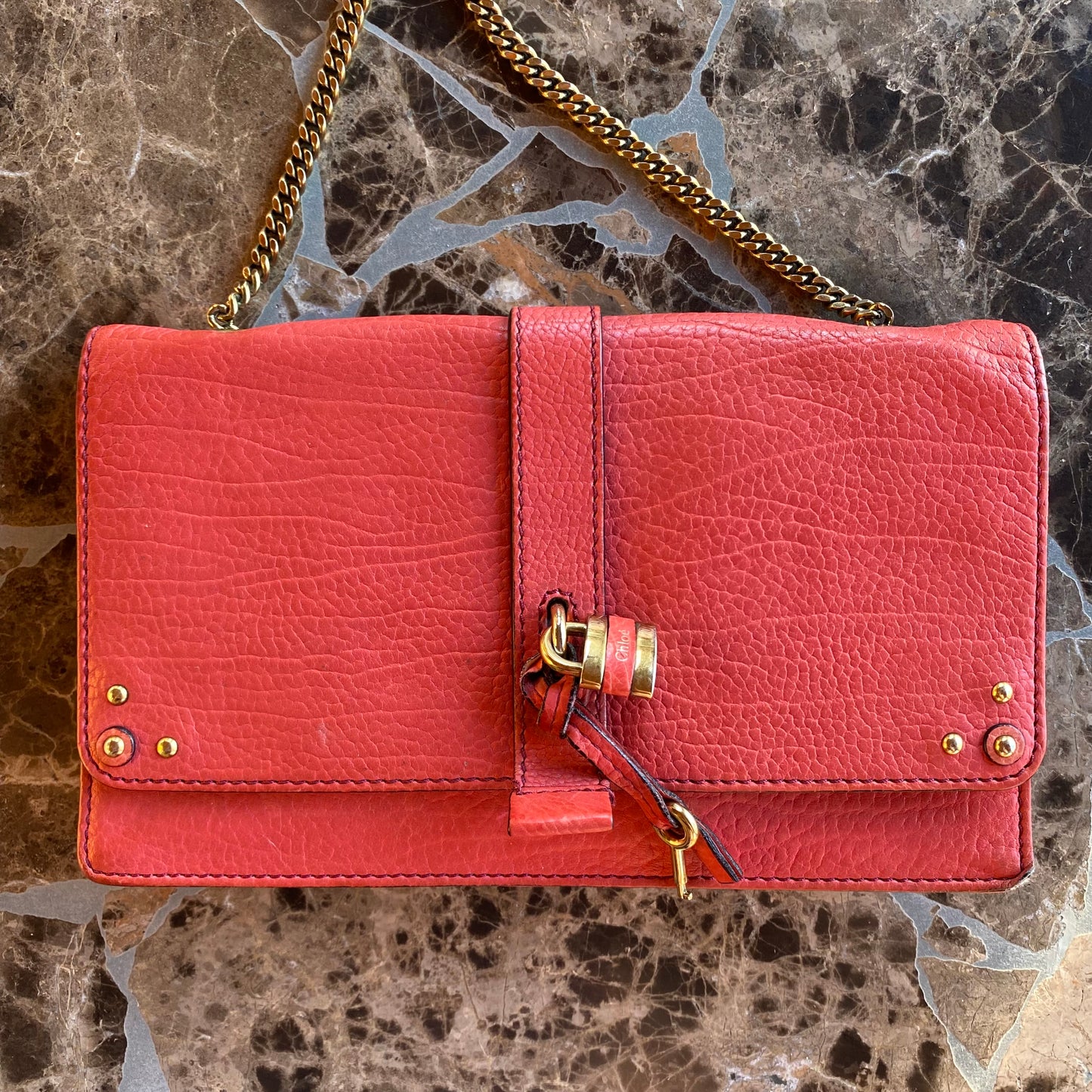Chloé Aurore Leather Wallet On Chain Crossbody