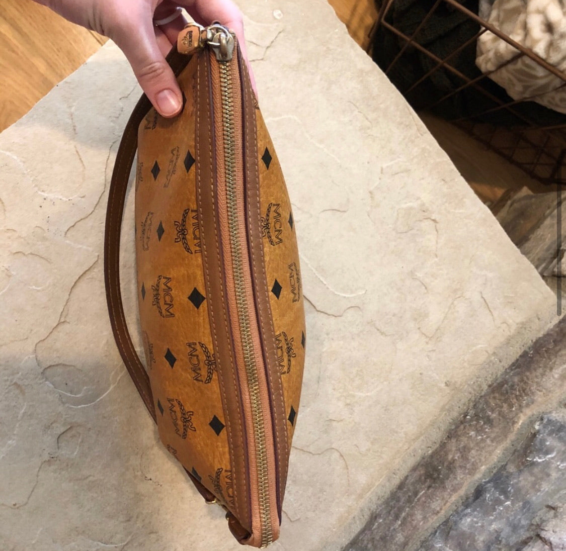 MCM Large Monogram Wristlet