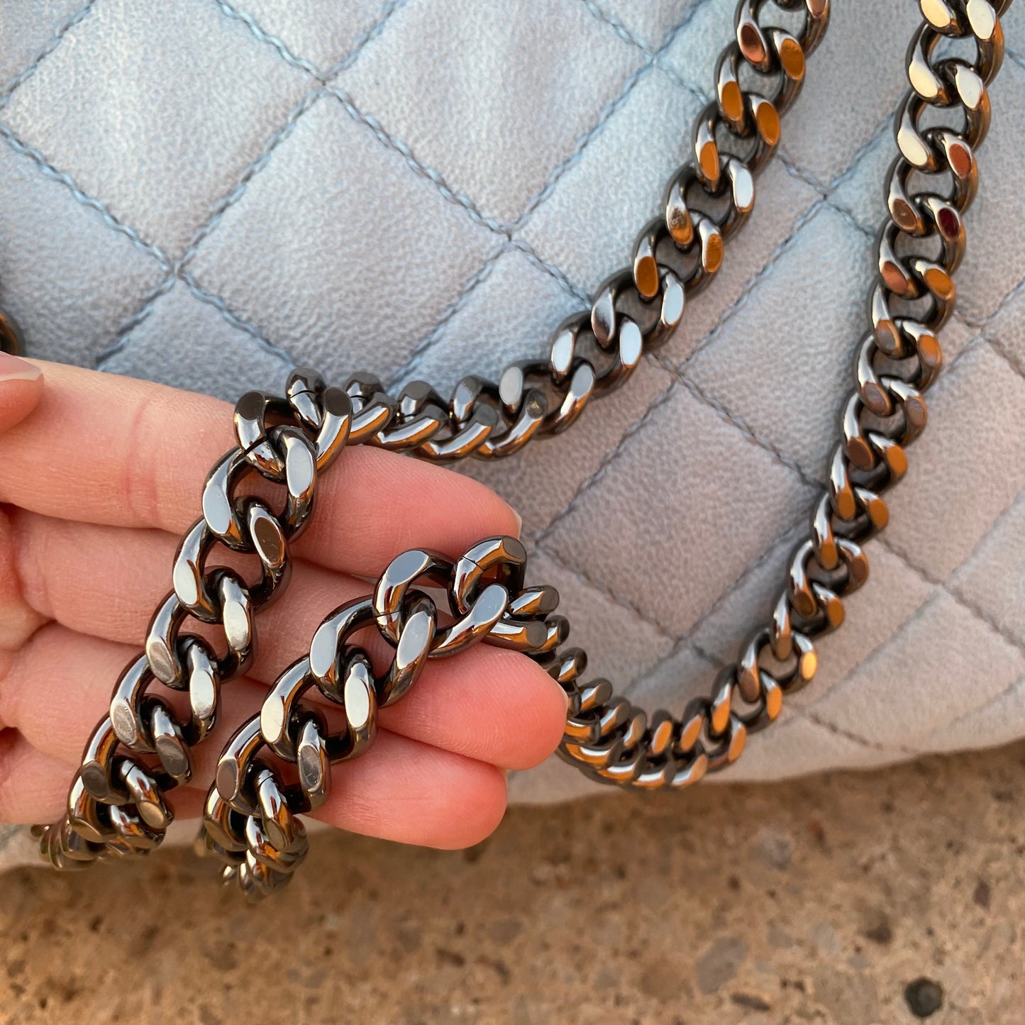 Stella McCartney Quilted Vegan Suede Falabella Shoulder Bag