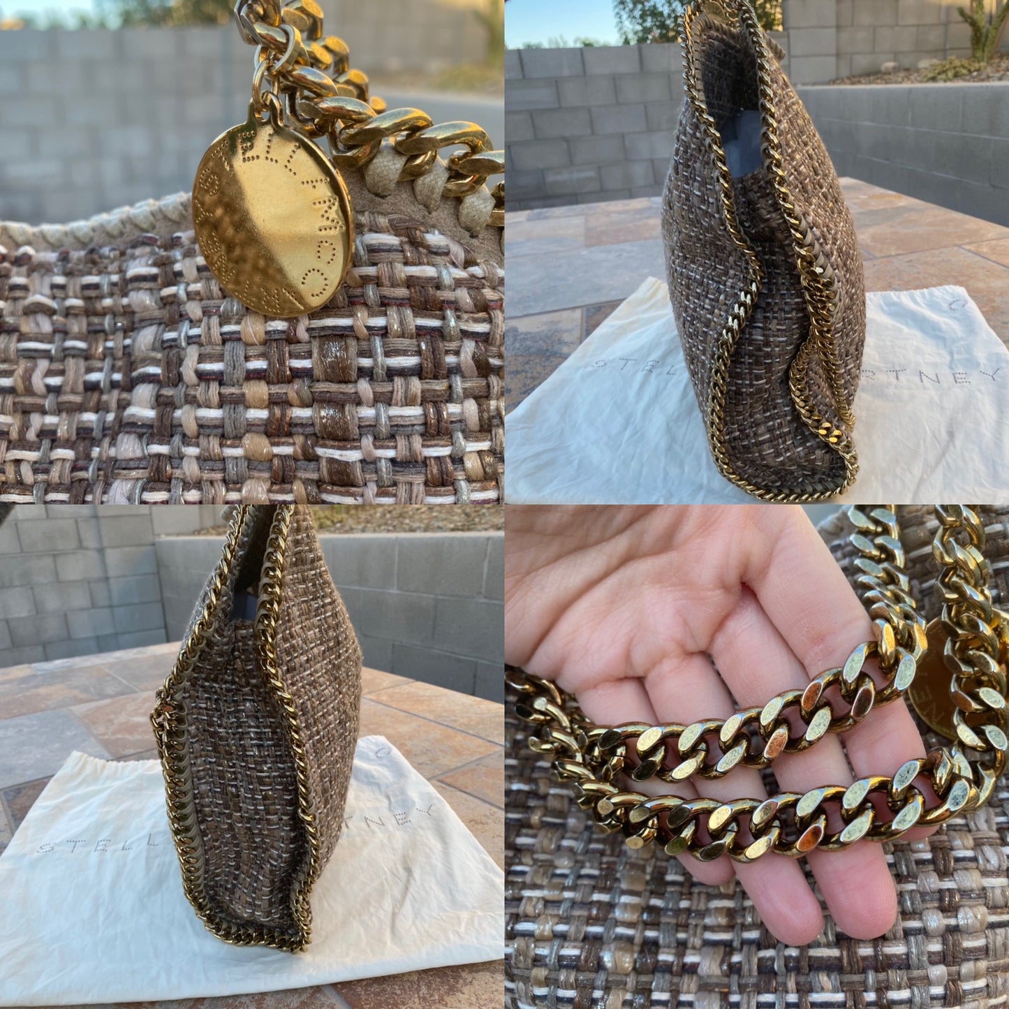 Stella McCartney Falabella Tweed Hobo Shoulder Bag