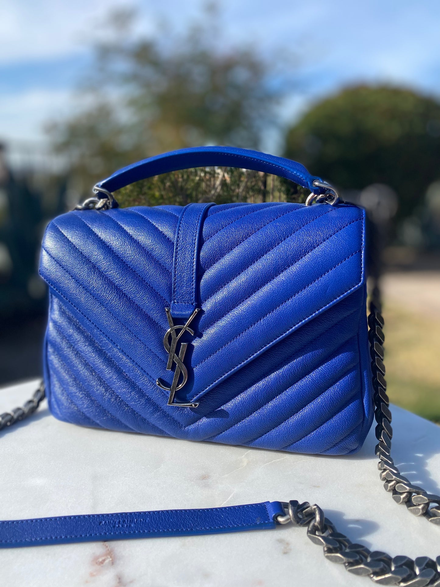 Saint Laurent YSL Medium Matelasse College Bag