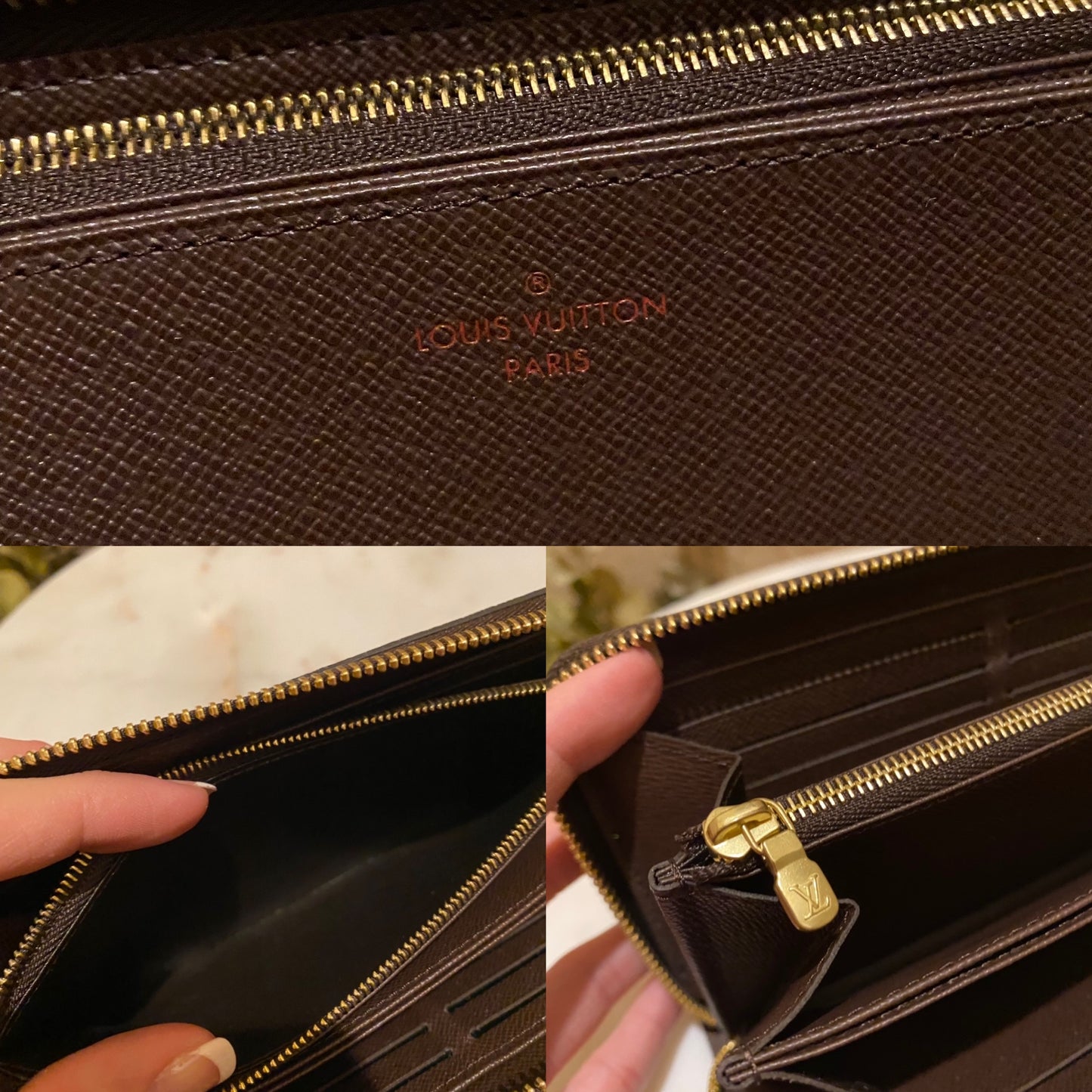 Louis Vuitton Damier Ebene Long Zippy Wallet NM