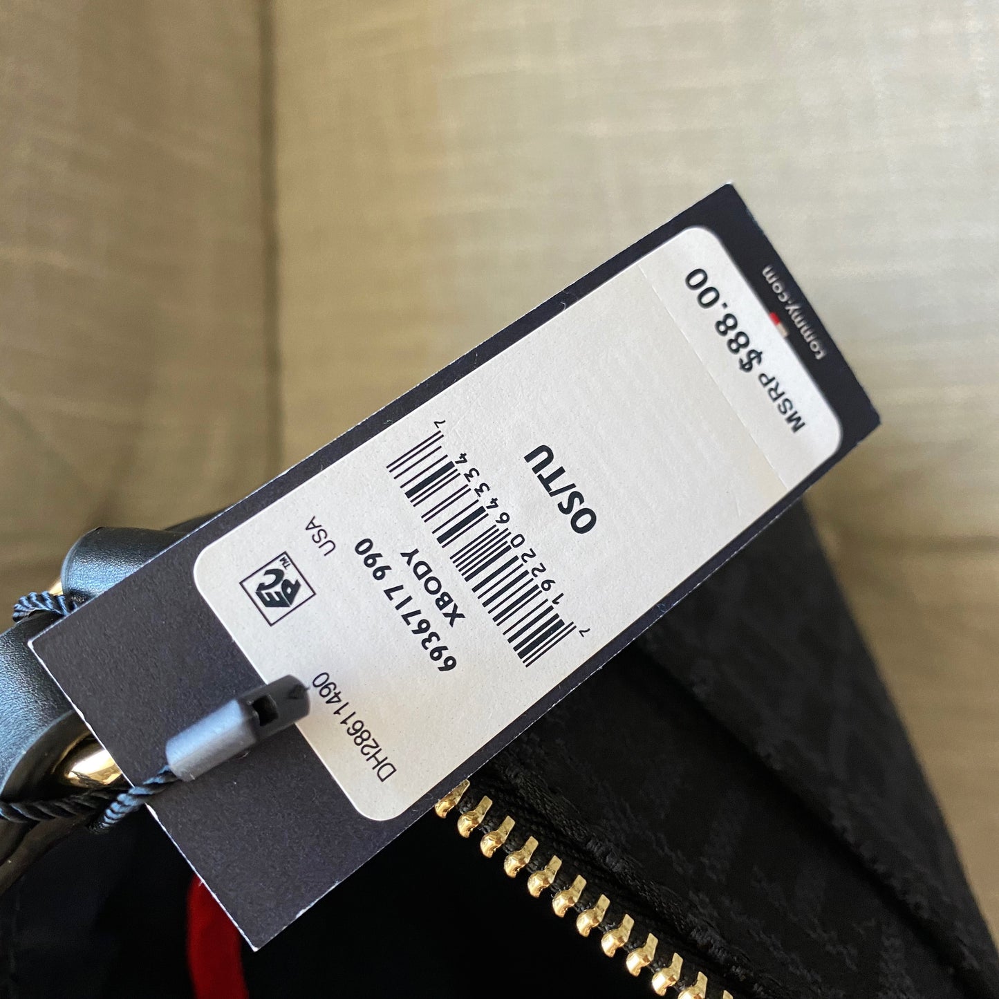 Tommy Hilfiger Black Monogram Nylon Crossbody Bag