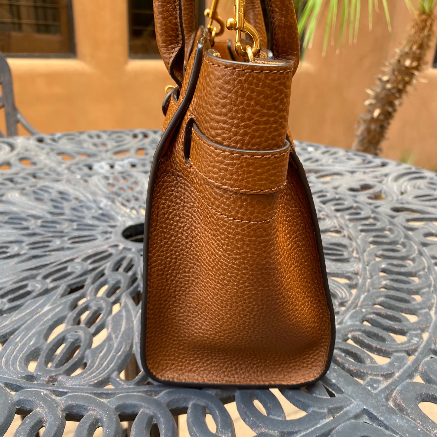 Mulberry Mini Zipped Bayswater Grained Leather Tote