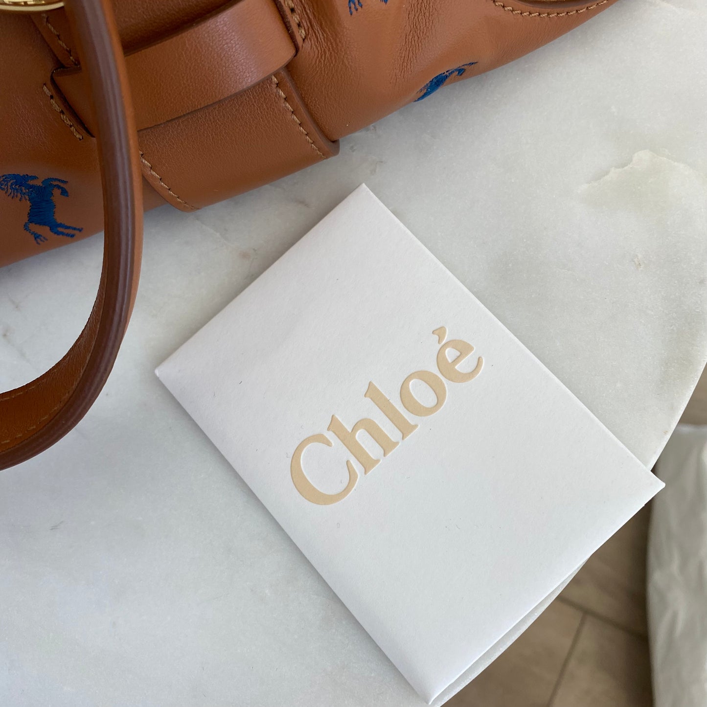 Chloé Calfskin Little Horses Tao Zipped Tote