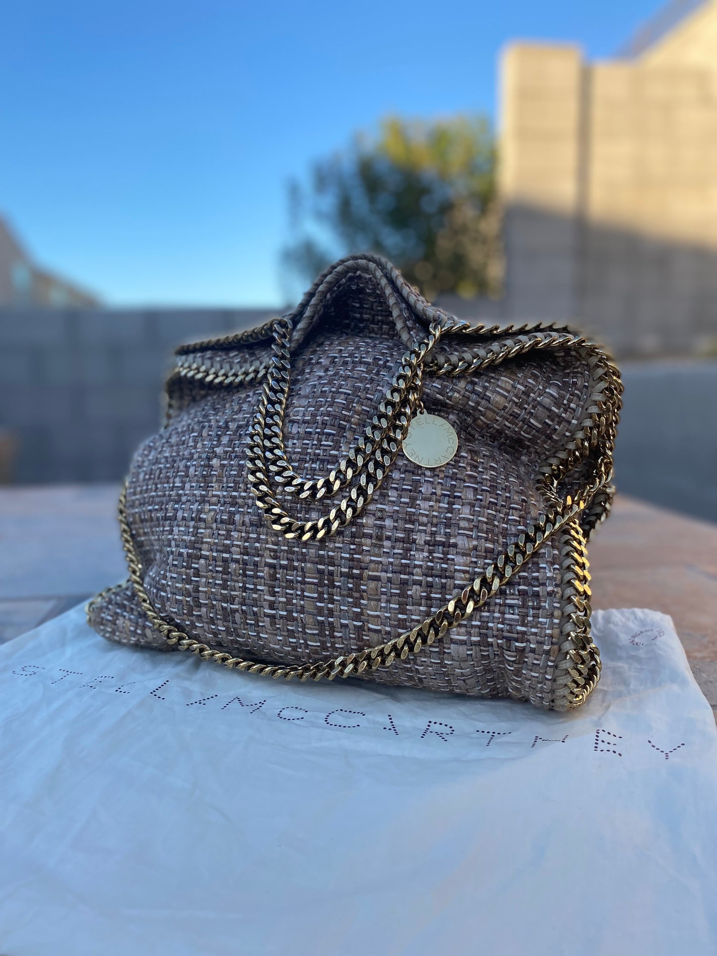 Stella McCartney Falabella Tweed Hobo Shoulder Bag