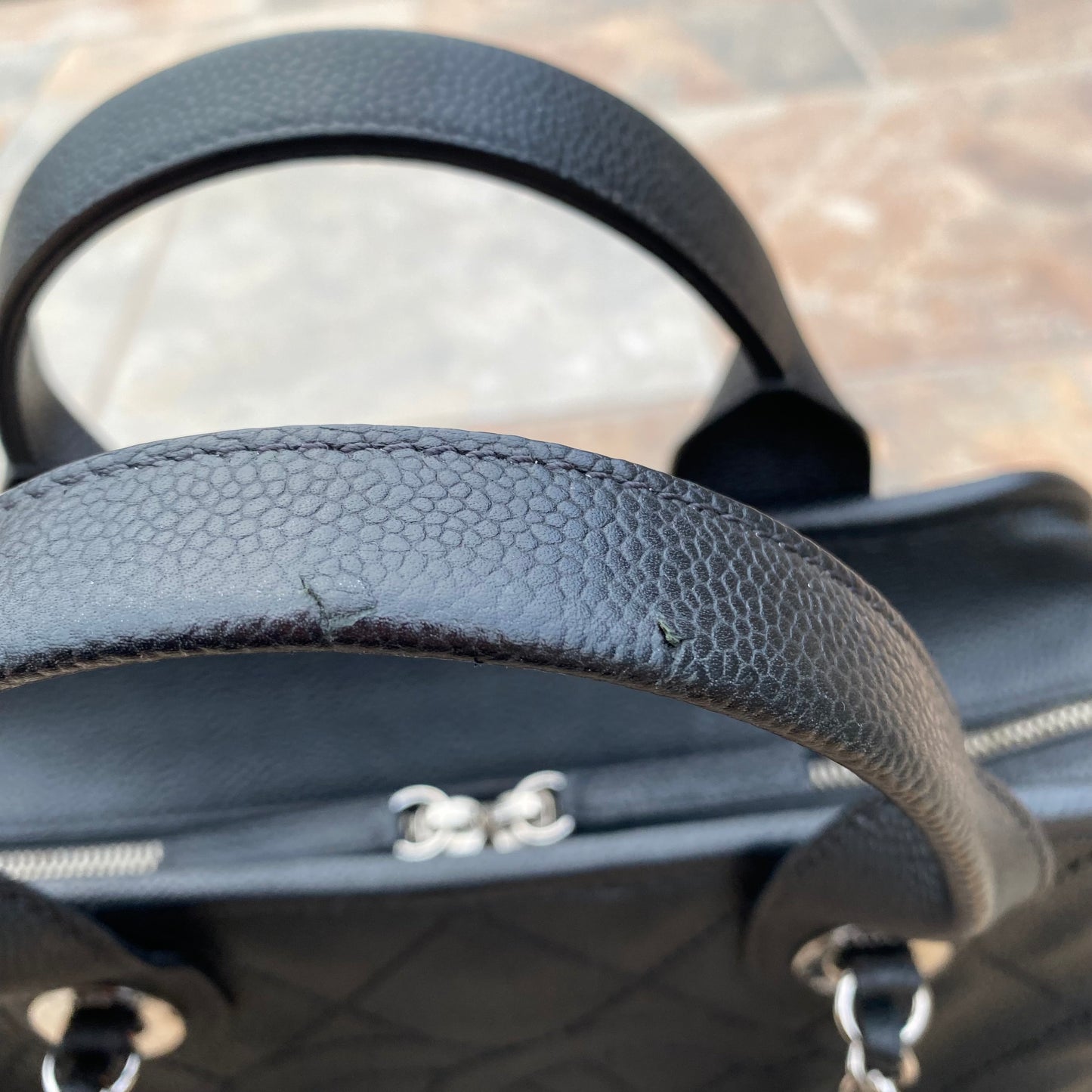 Chanel Small Deauville Caviar Bowling Bag