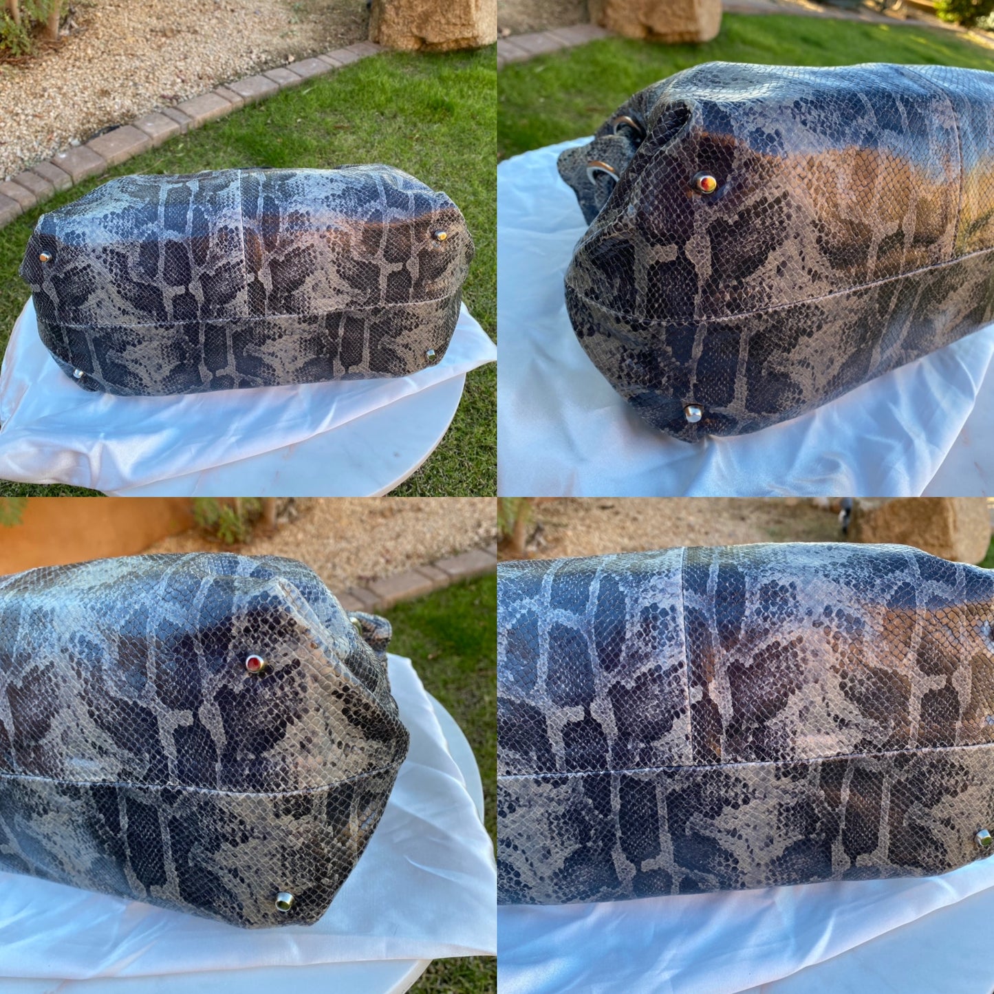 Furla Snakeskin Embossed Leather Bag