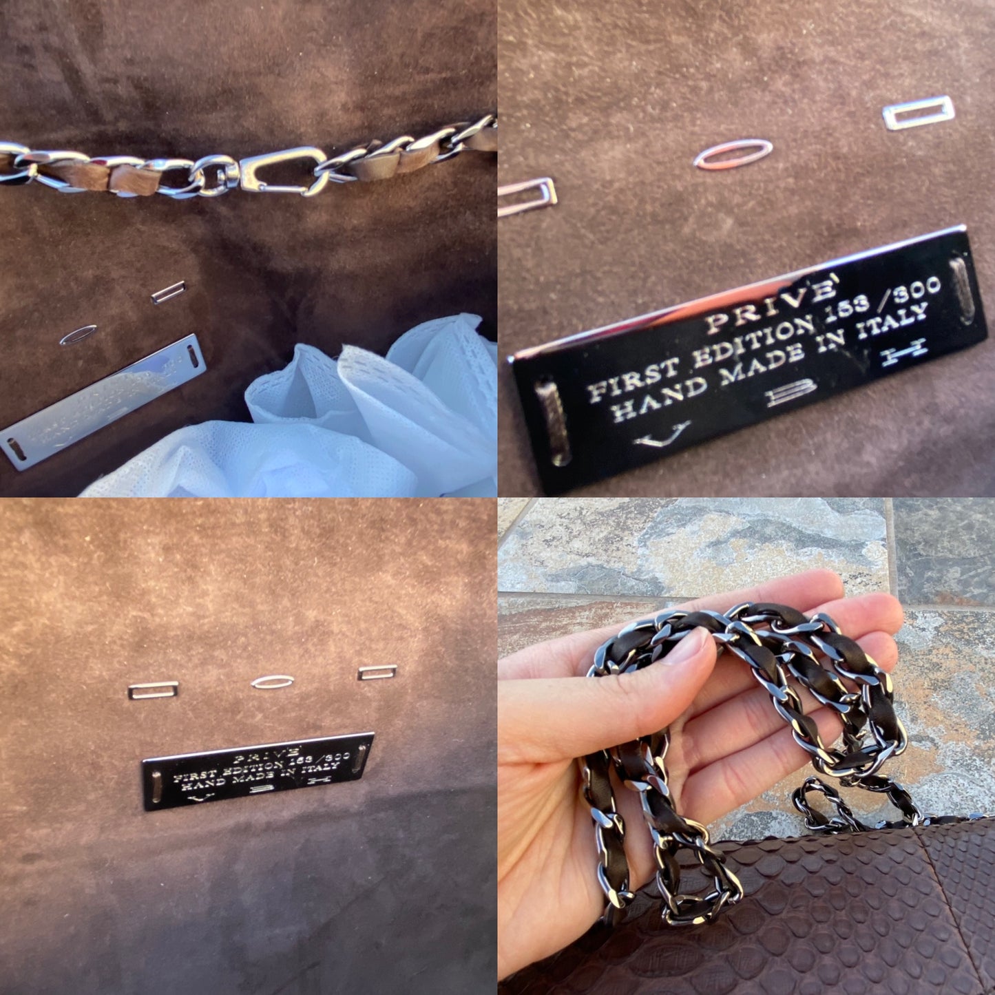 VBH Privé Python Leather Envelope Shoulder Bag