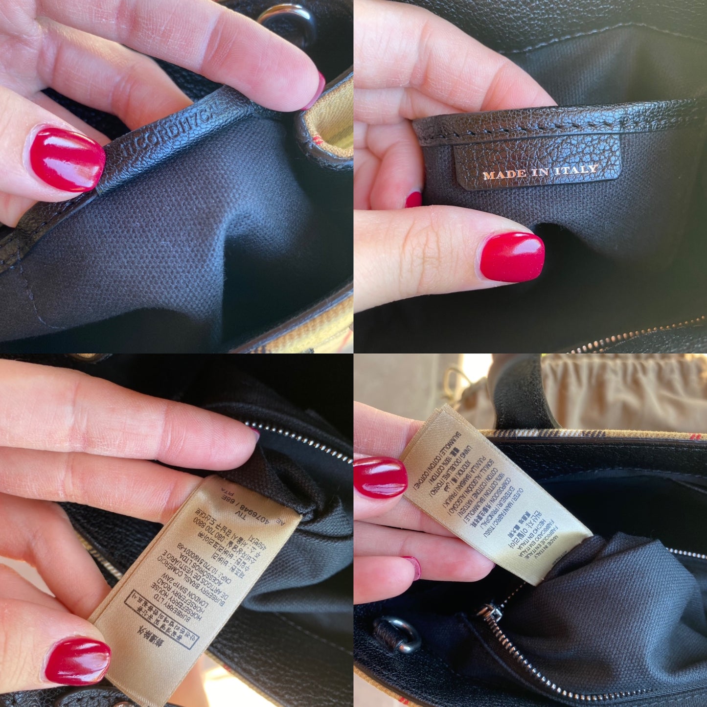 Burberry Small Banner Vintage Check and Leather Tote