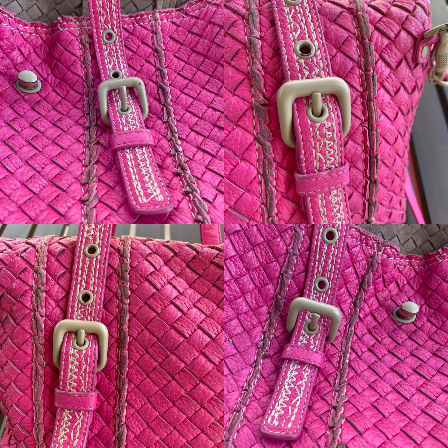 Bottega Veneta Intrecciato Vivo Cervo Woven Leather Satchel
