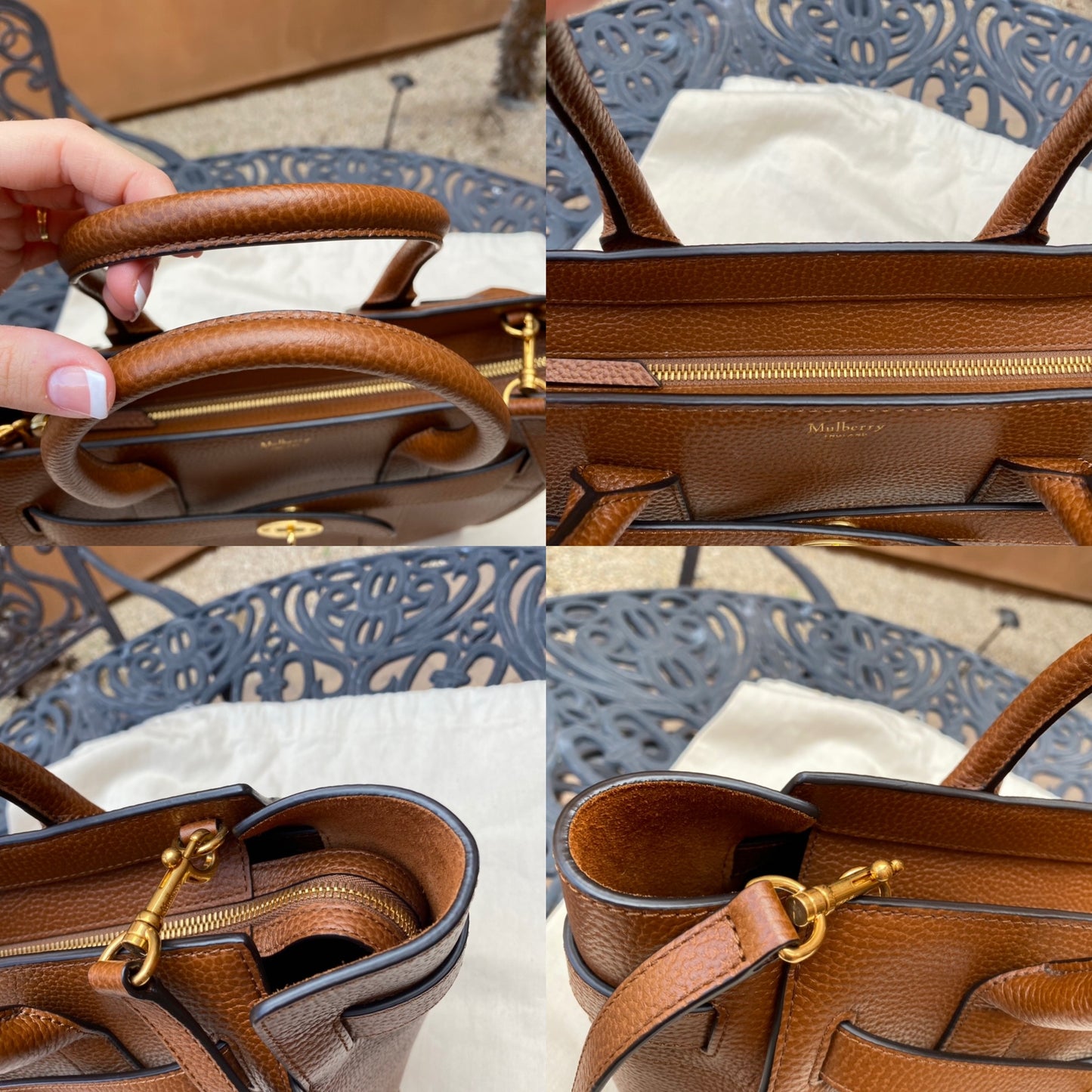 Mulberry Small Zipped Bayswater Grained Leather Tote