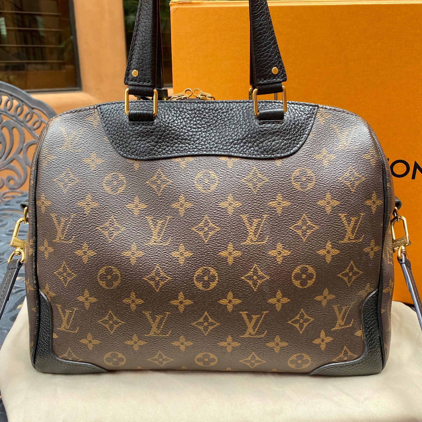 Louis Vuitton Leather & Monogram Canvas Retiro NM